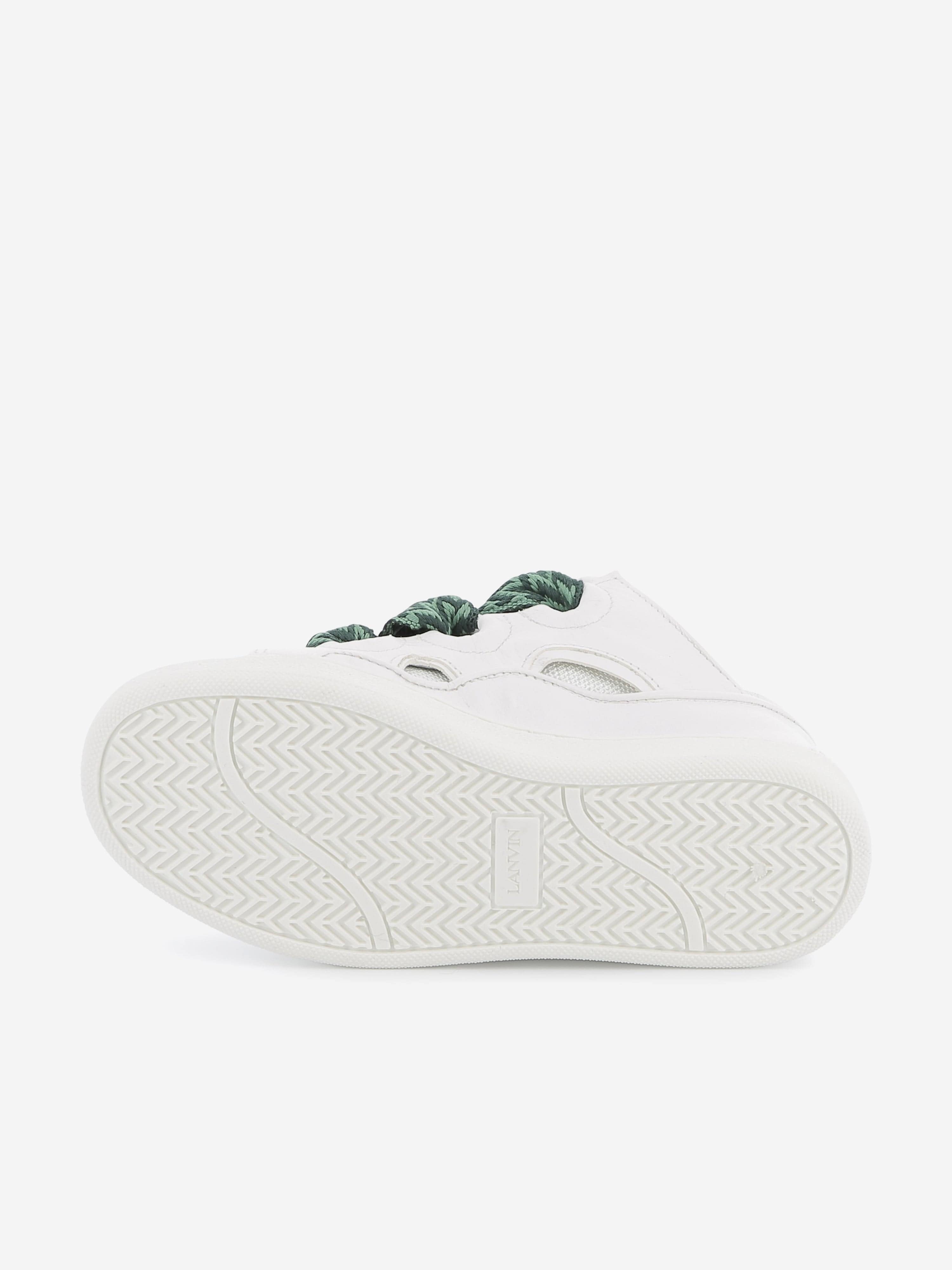 Lanvin Kids Leather Curb Trainers in White Ebay Cheap Pice