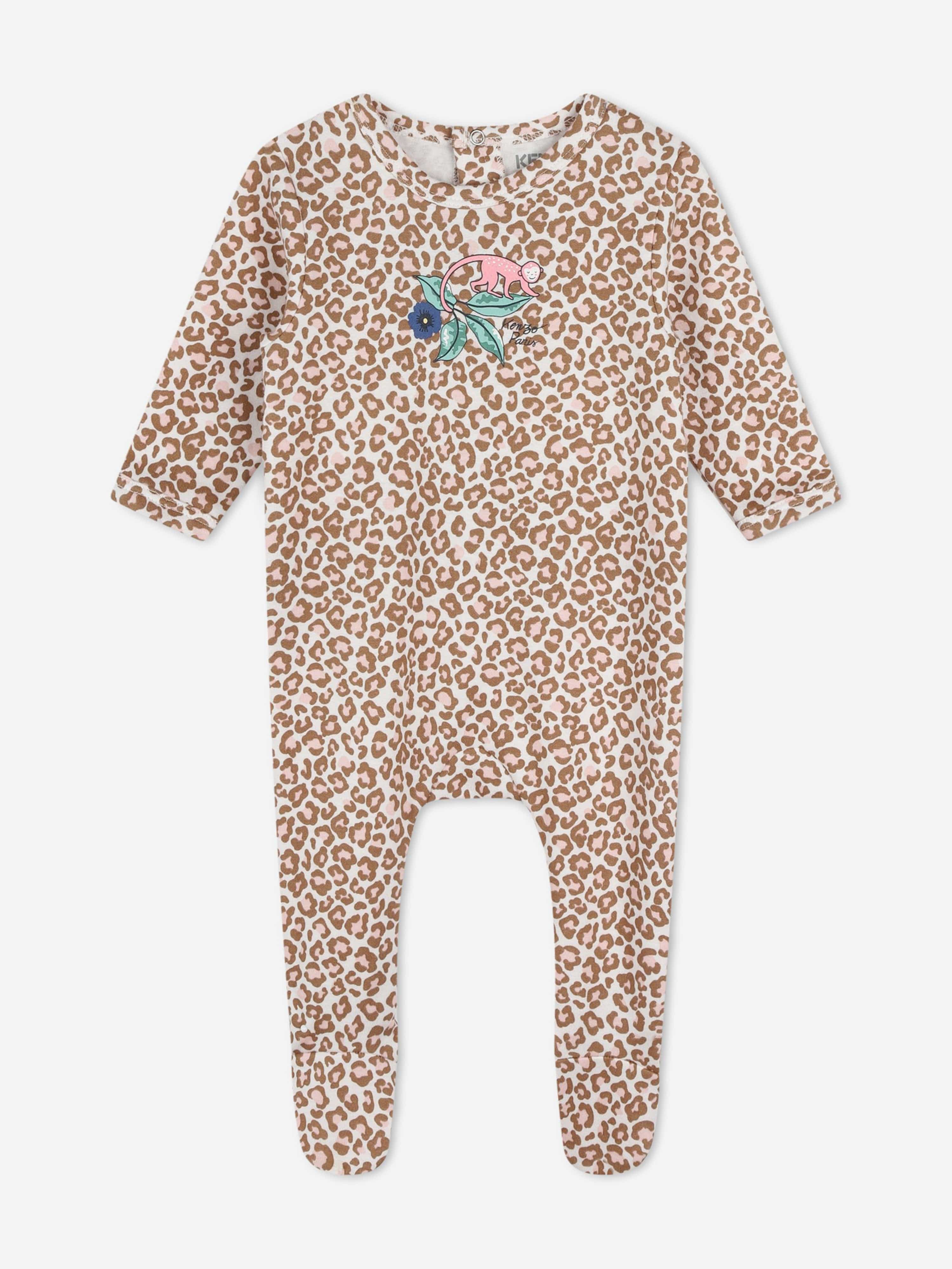 KENZO Baby Girls Leopard Babygrow in Pink Outlet 2025 Newest