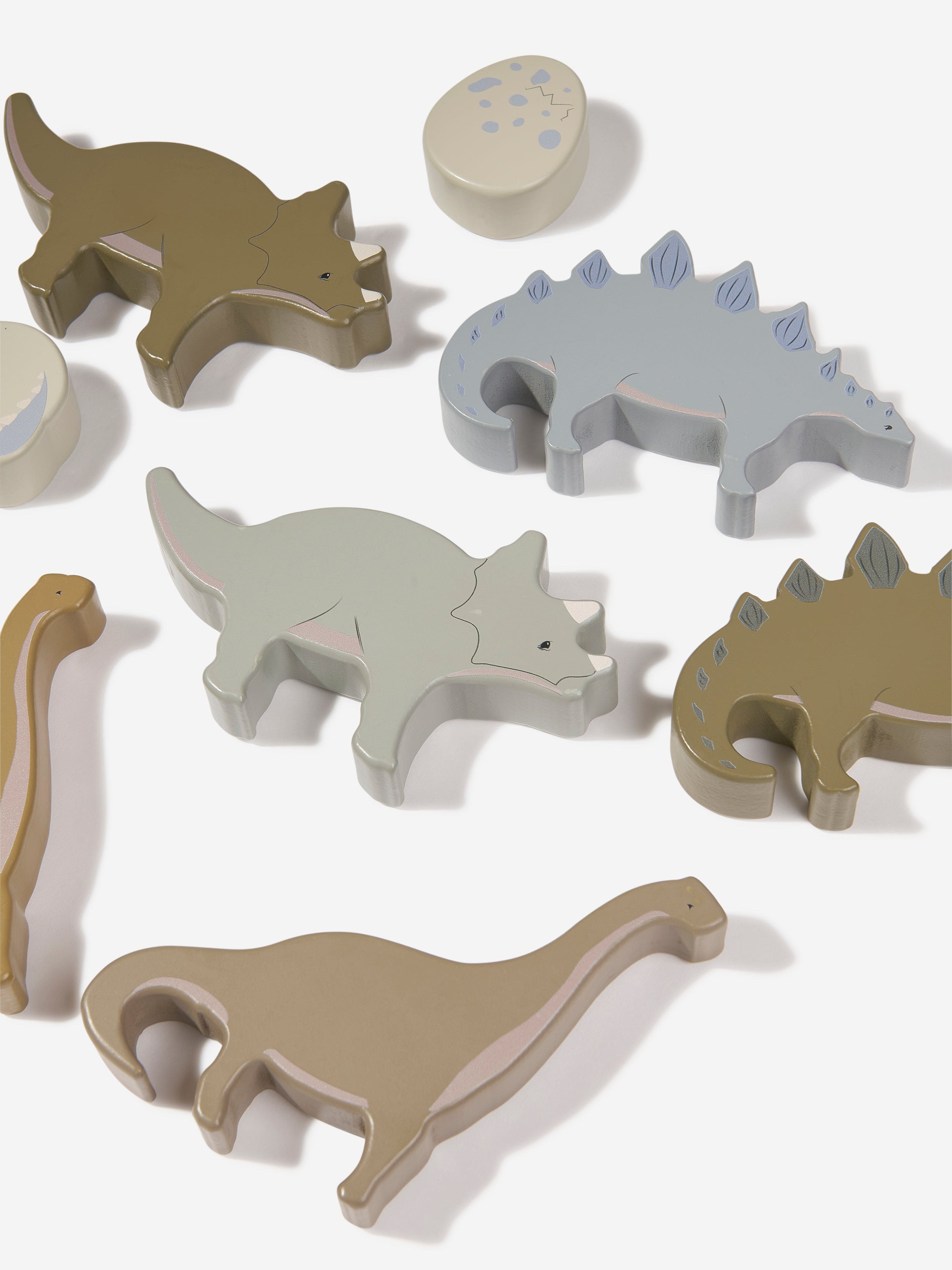Konges Sljd Baby Boys Wooden Stackable Dino Blocks in Multicolour Clearance Order