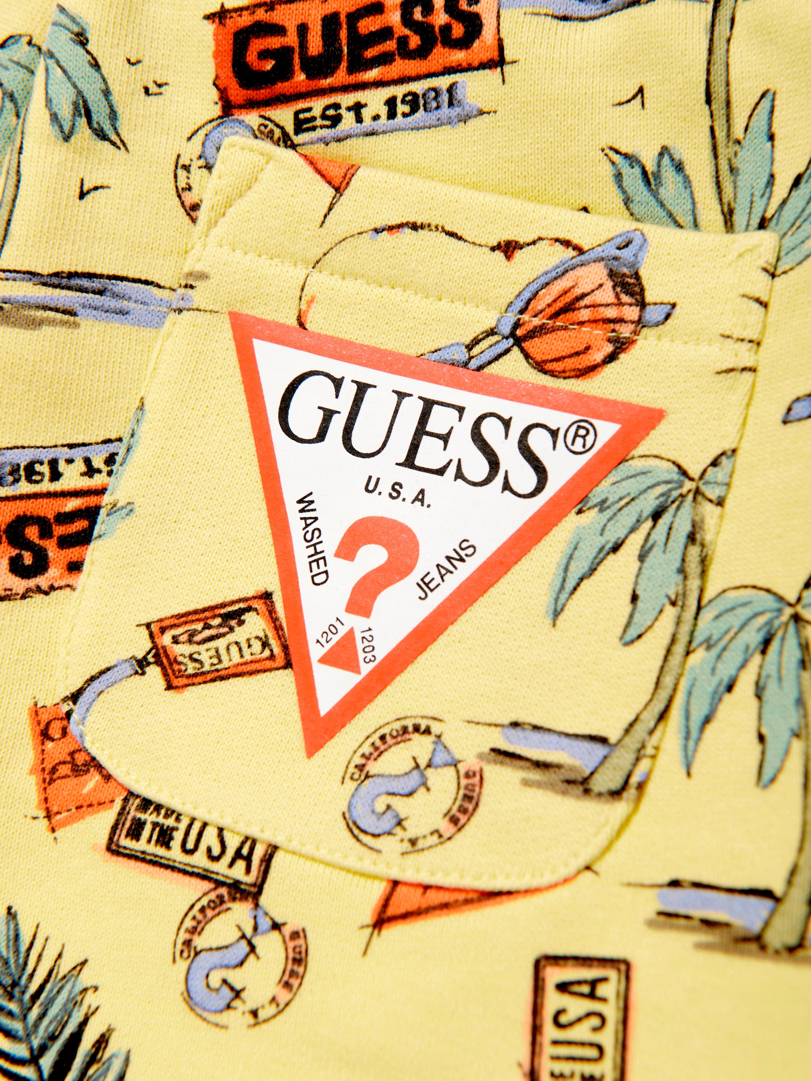 Boys Palm Tree Shorts in Yellow Outlet Low Shipping Fee