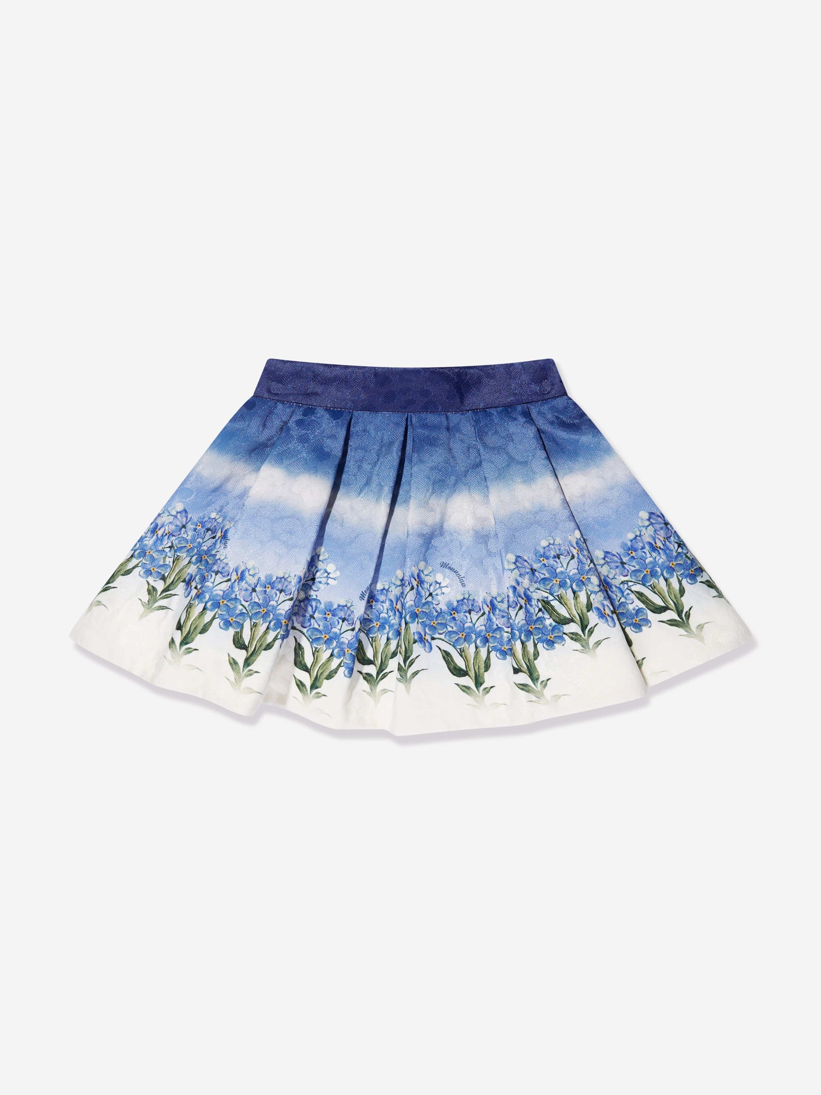 Monnalisa Girls Floral Faded Skirt in Blue Huge Surprise Cheap Online