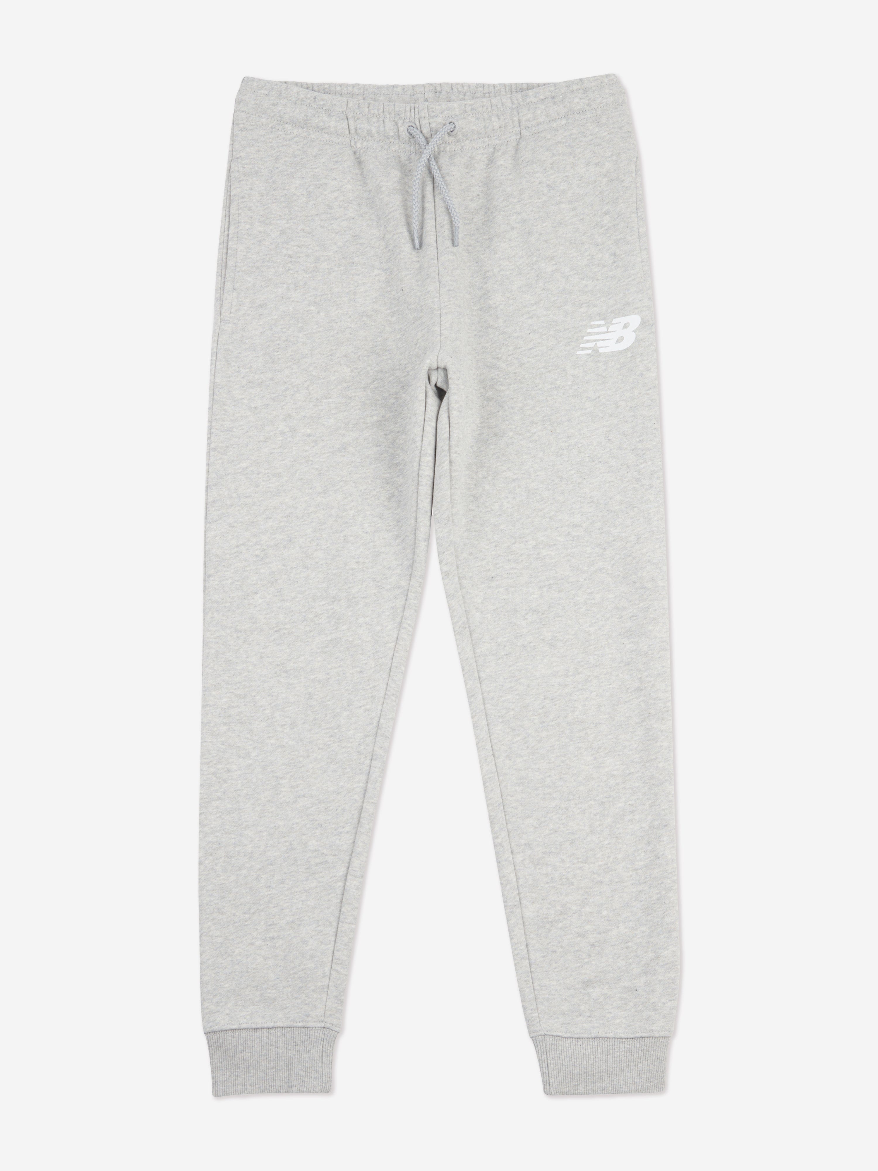 New Balance Boys Brush Back Stacked Logo Joggers in Grey For Sale Free Shipping