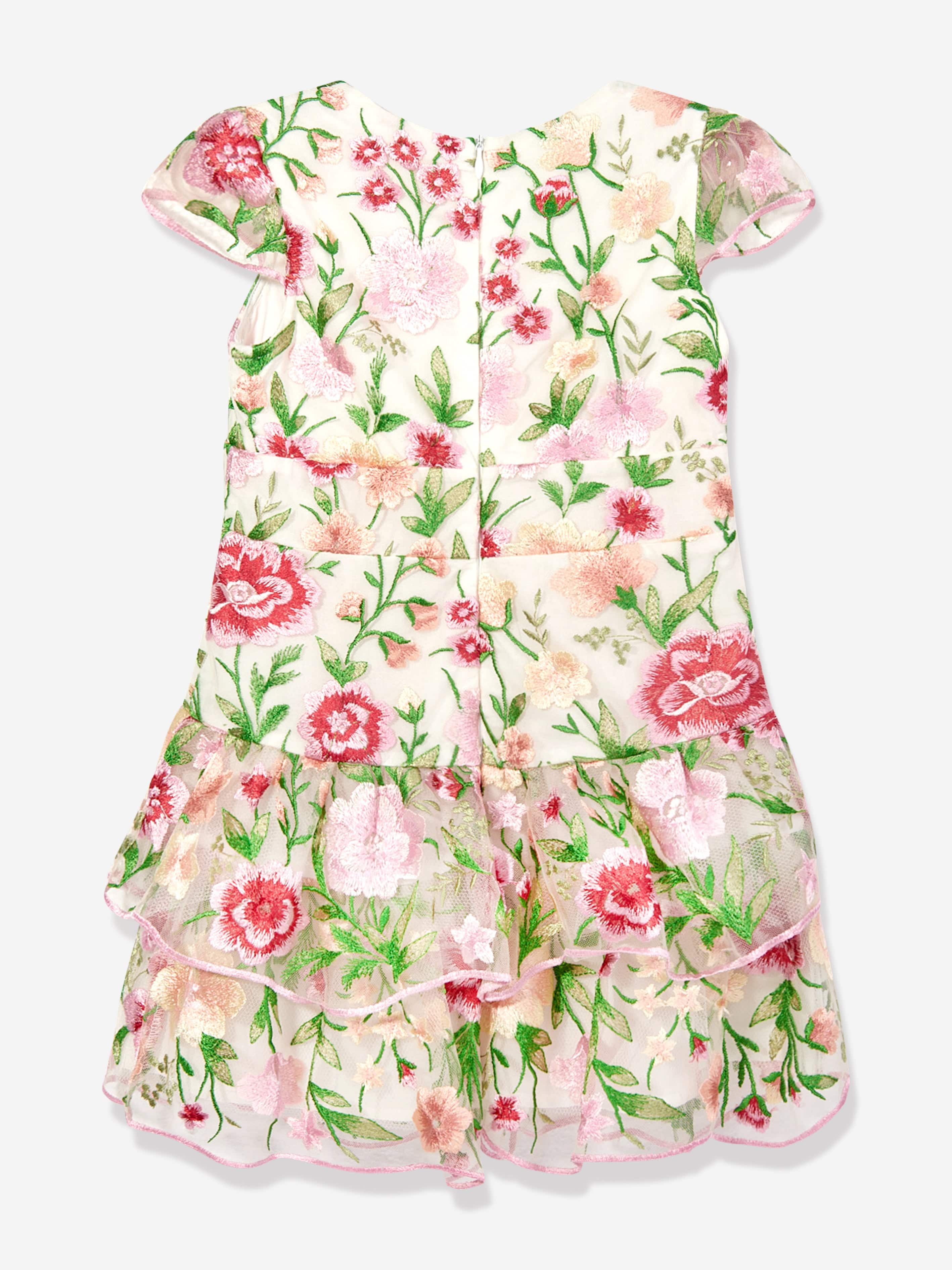 Marlo Girls Poppy Embroidered Dress in Multicolour Free Shipping Shop For