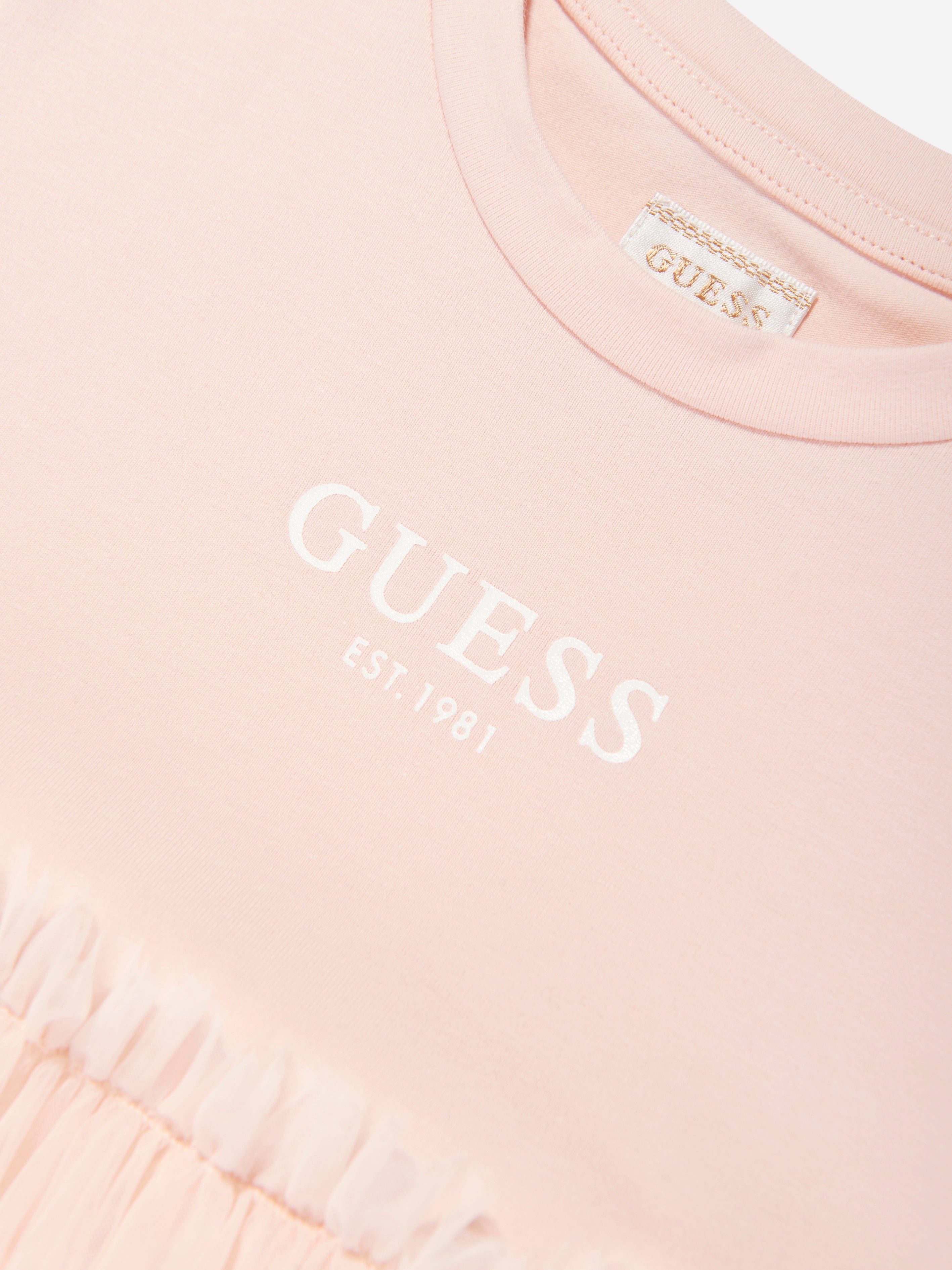 Girls Jersey and Tulle Dress in Pink Buy Cheap Explore