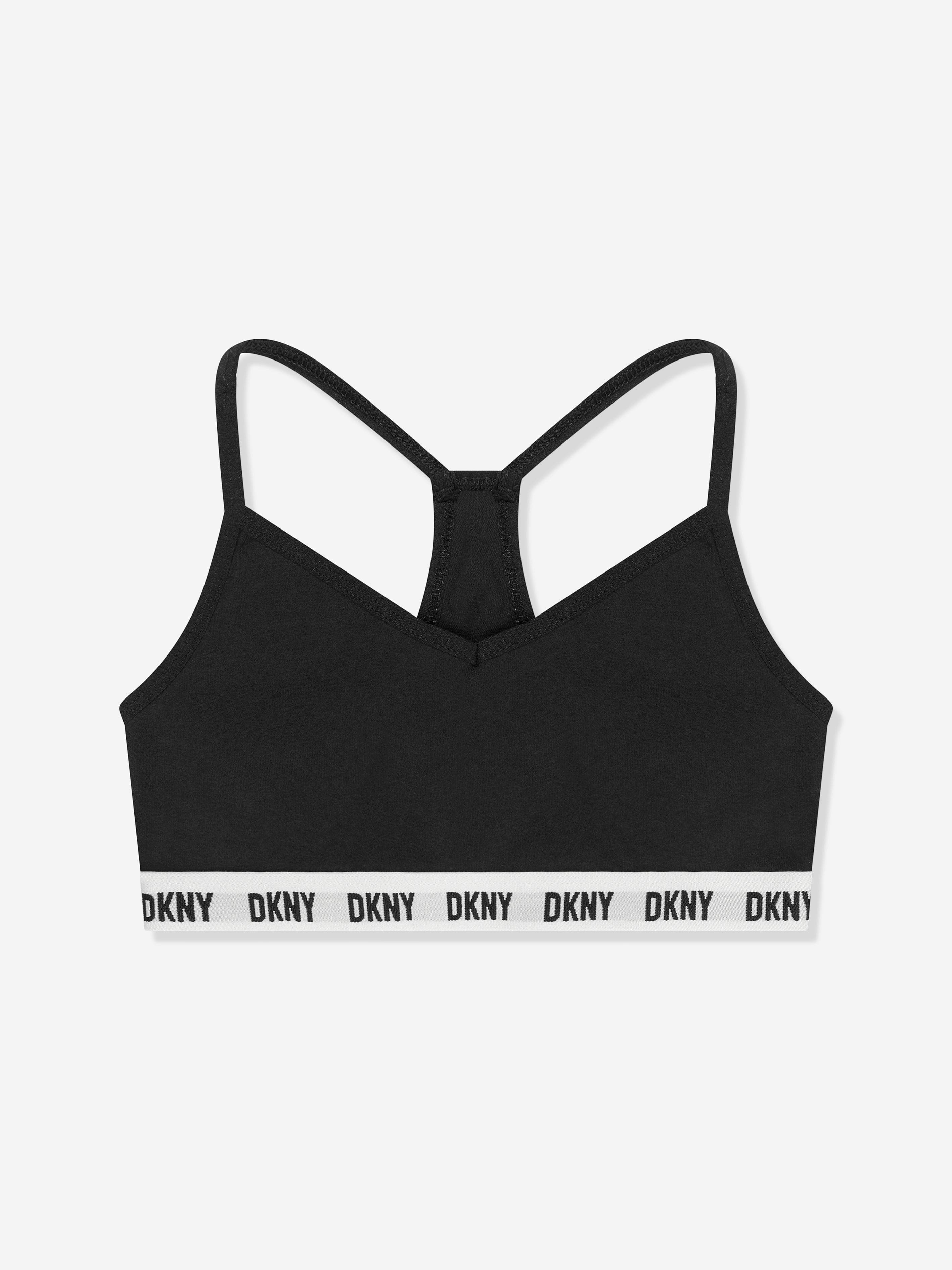 DKNY Girls 2 Pack Racer Bra in Black Cheap Sale Geniue Stockist