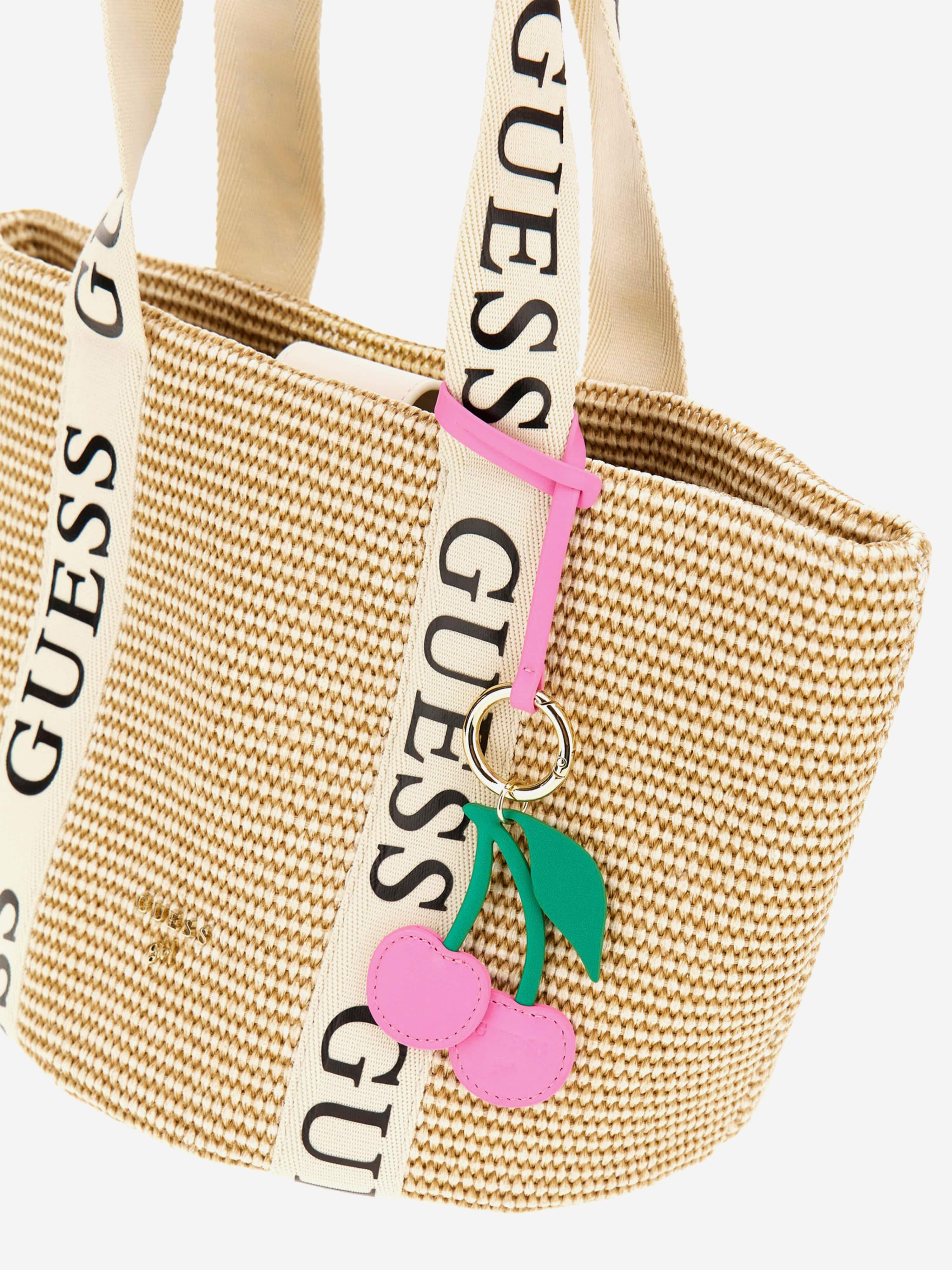 Girls Straw Tote Bag in Ivory Discount Sale Online