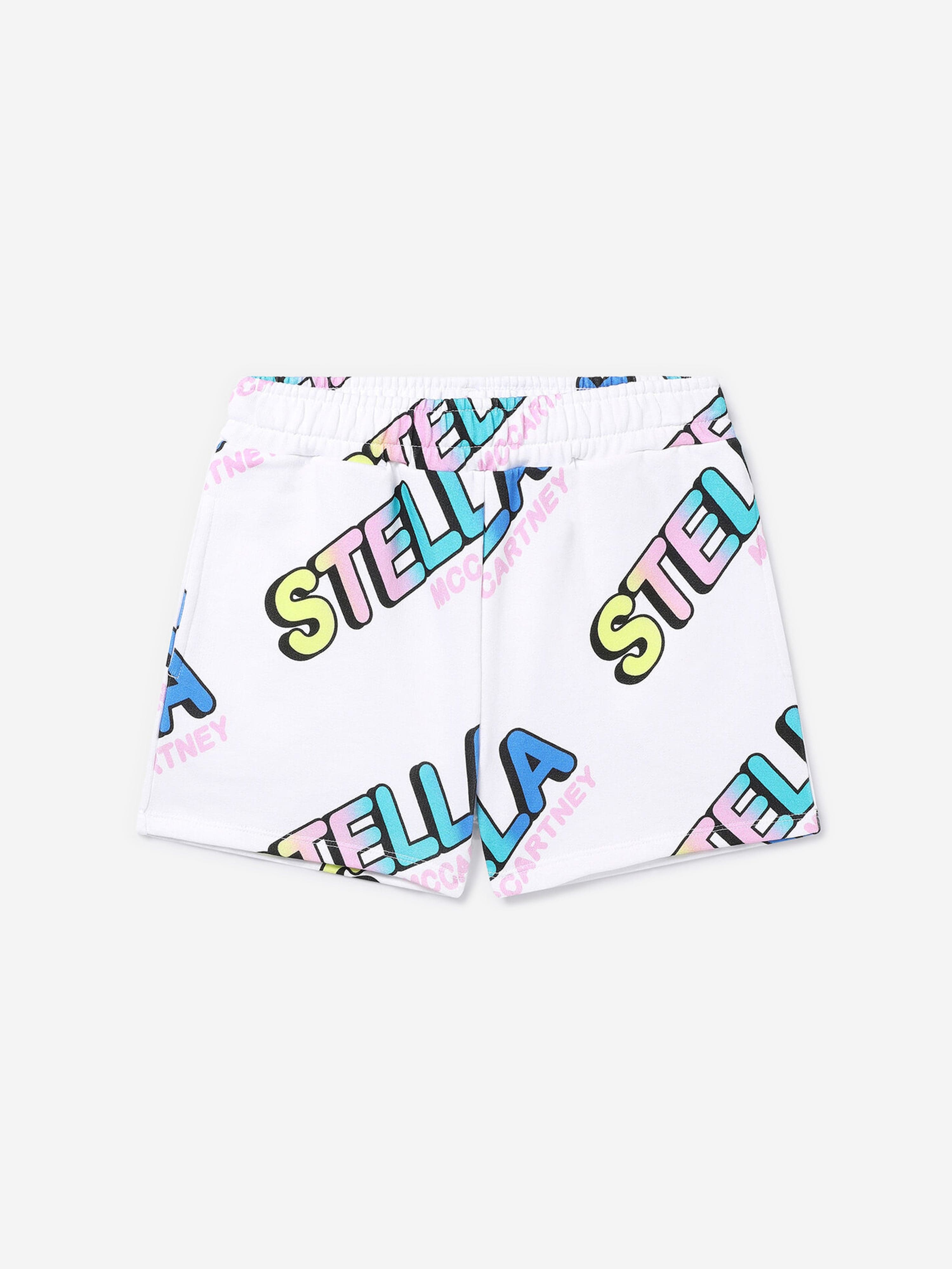 Stella McCartney Girls Logo Shorts in White Clearance Perfect