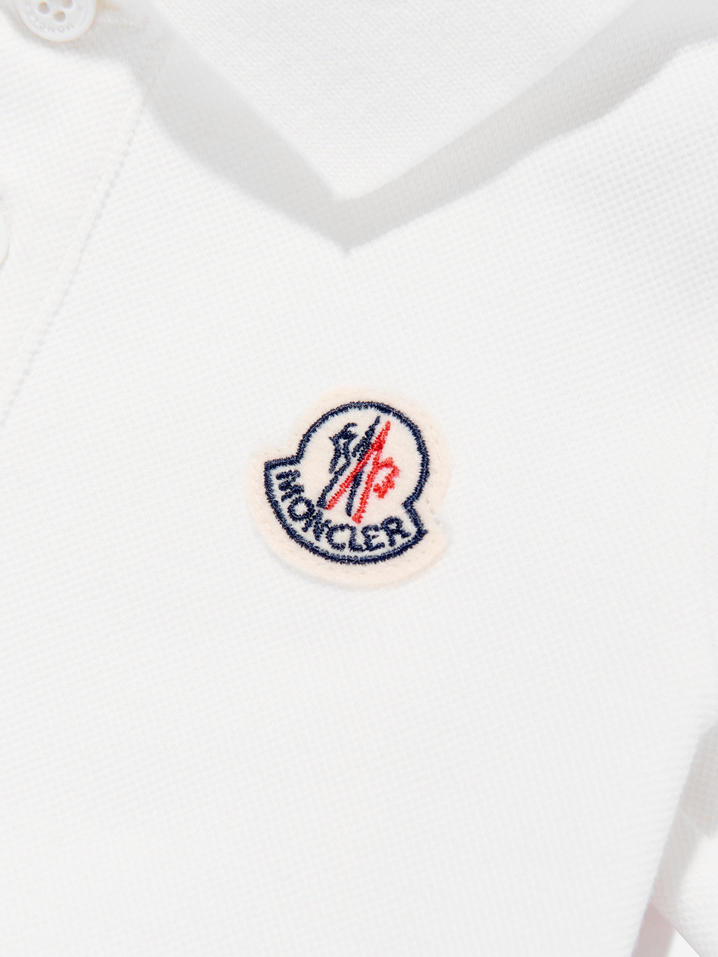 Moncler Enfant Baby Boys Logo Romper in Ivory How Much For Sale