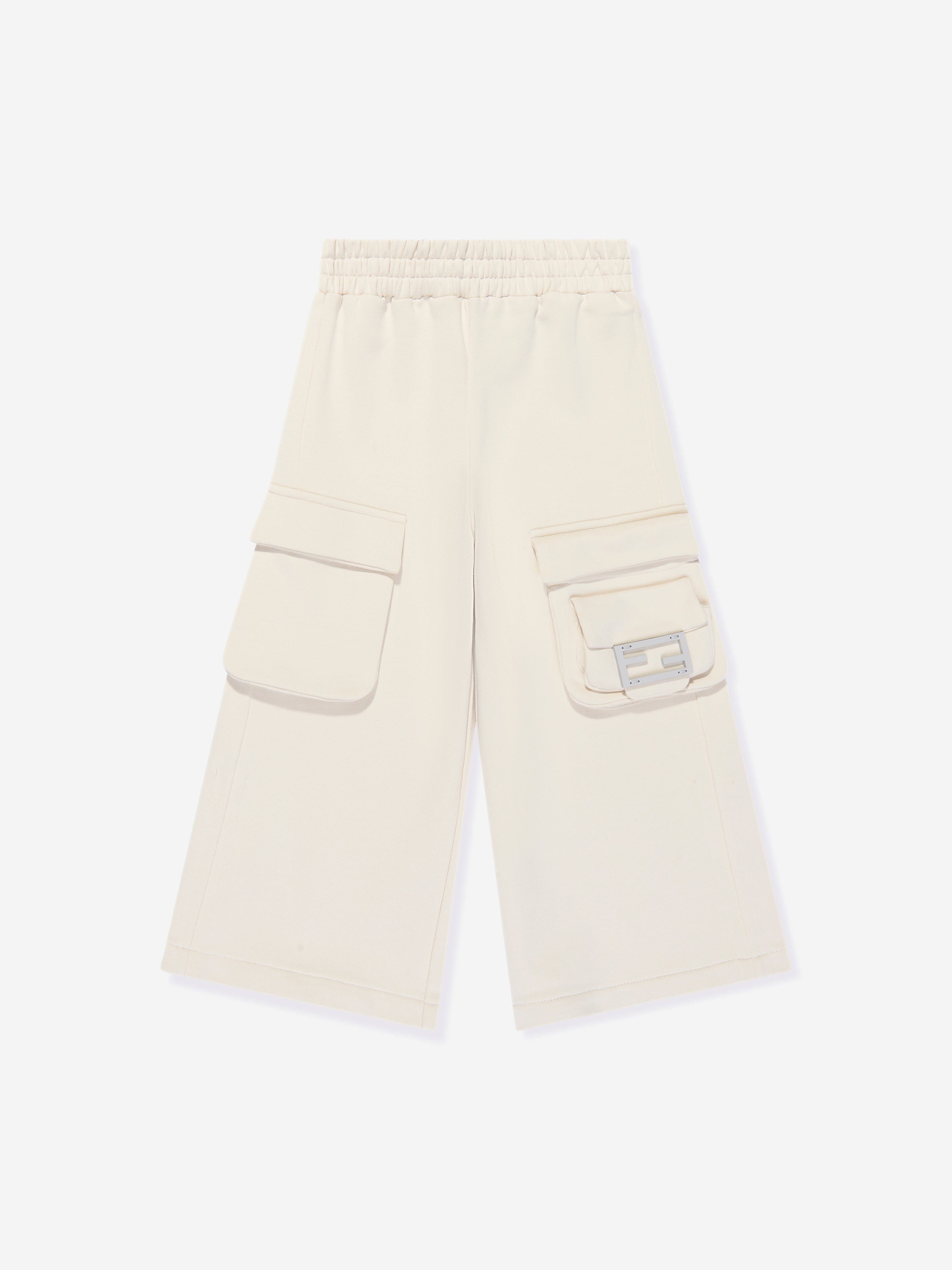 Fendi Girls Baguette Pocket Trousers in Beige Discount Newest