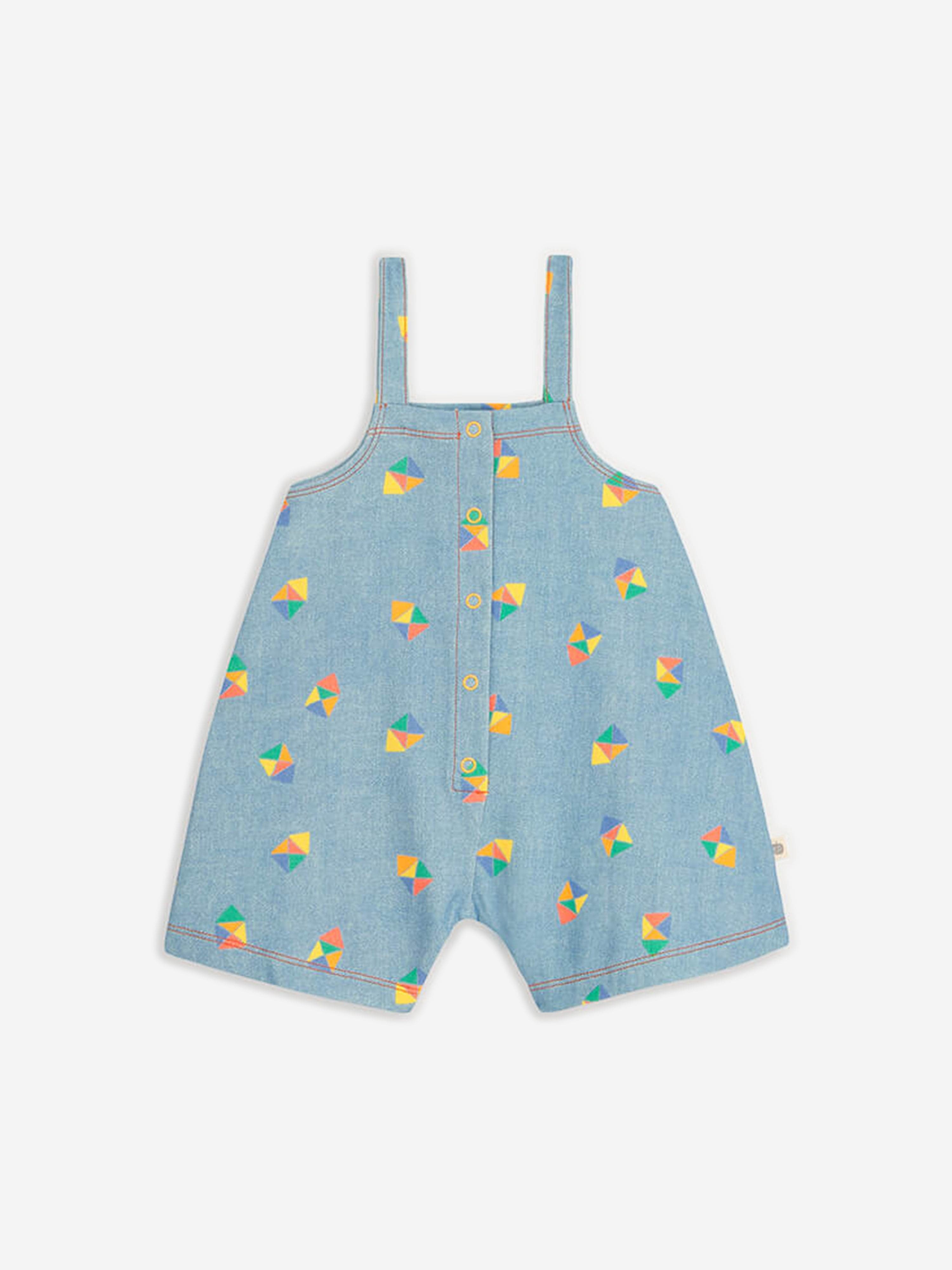 The Bonnie Mob  Boys Mako  Dungaree Romper in Blue Best Sale Cheap Online
