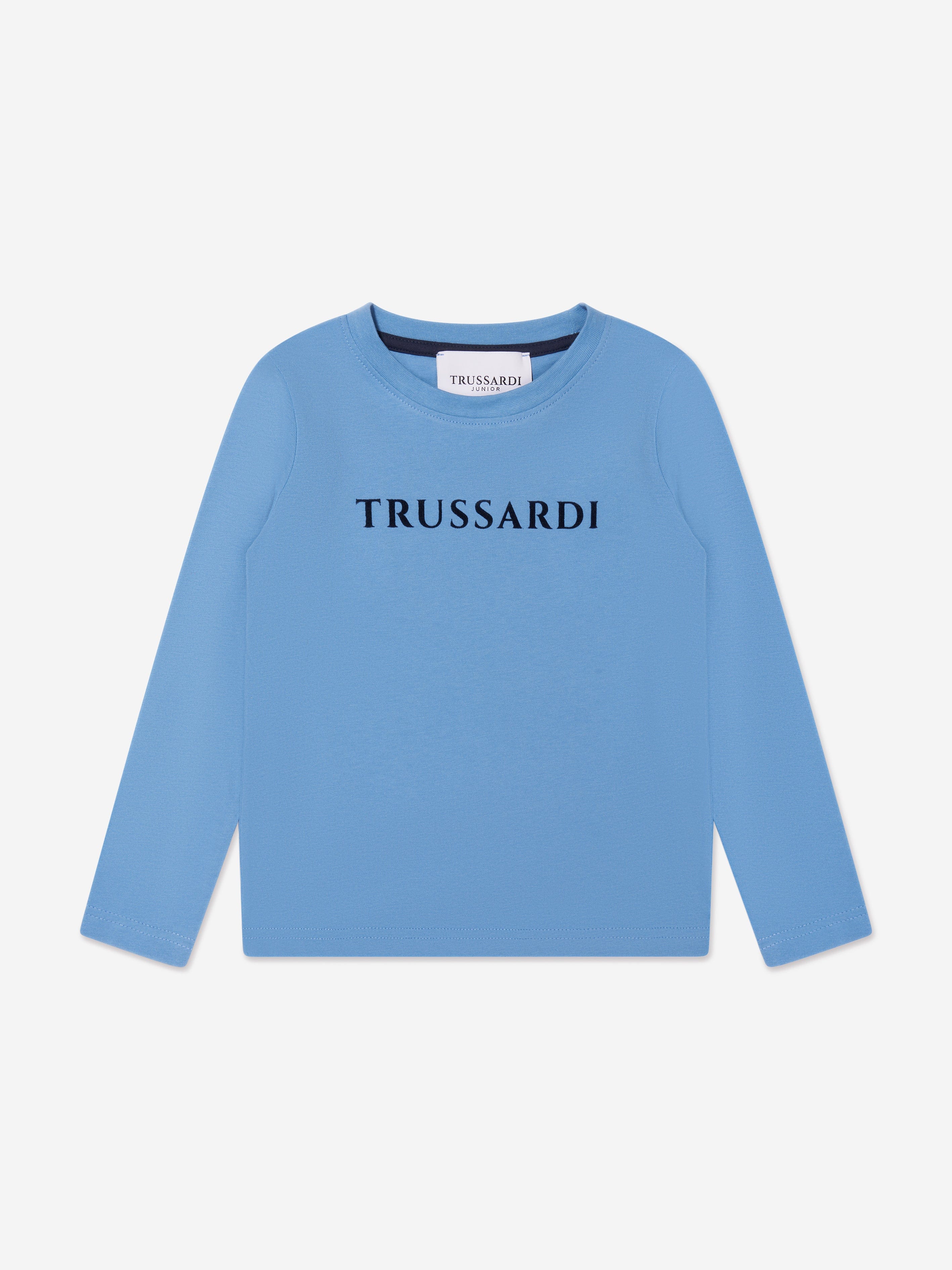 Trussardi Boys Beid Long Sleeve T-Shirt in Navy Get Authentic Sale Online