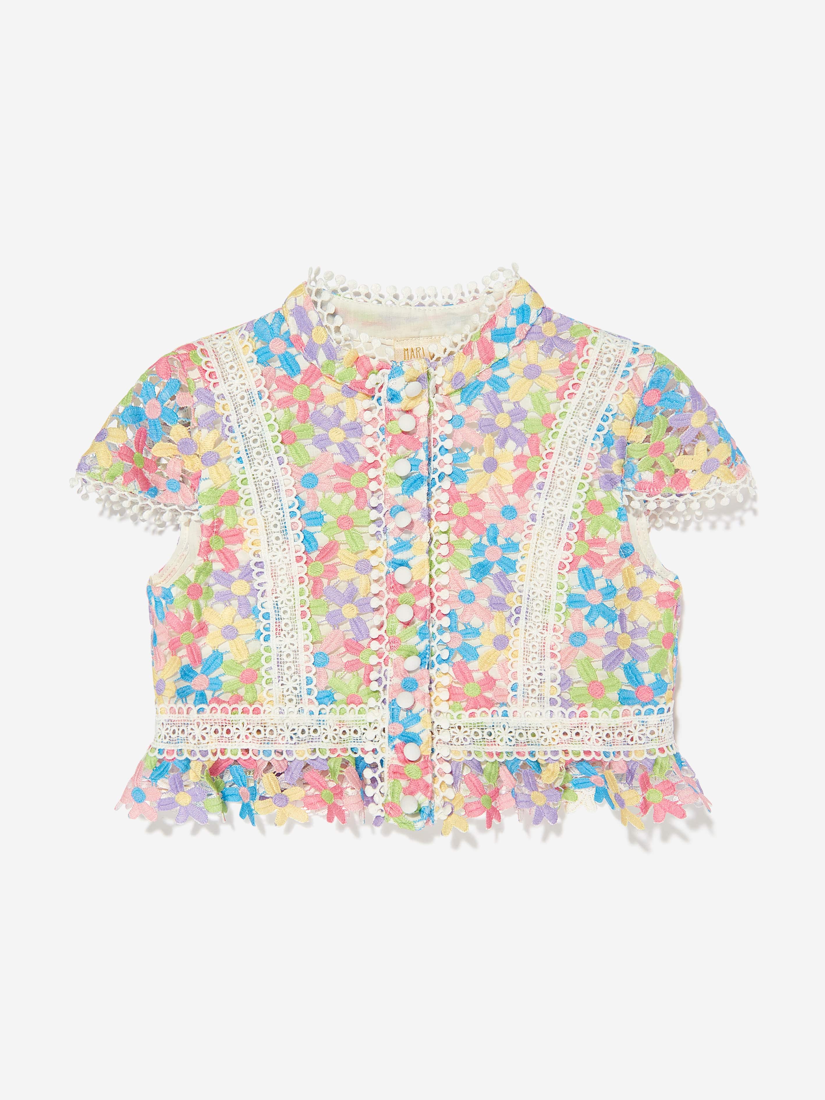 Marlo Girls Giselle Embroidered Top in Multicolour Outlet Online Shop