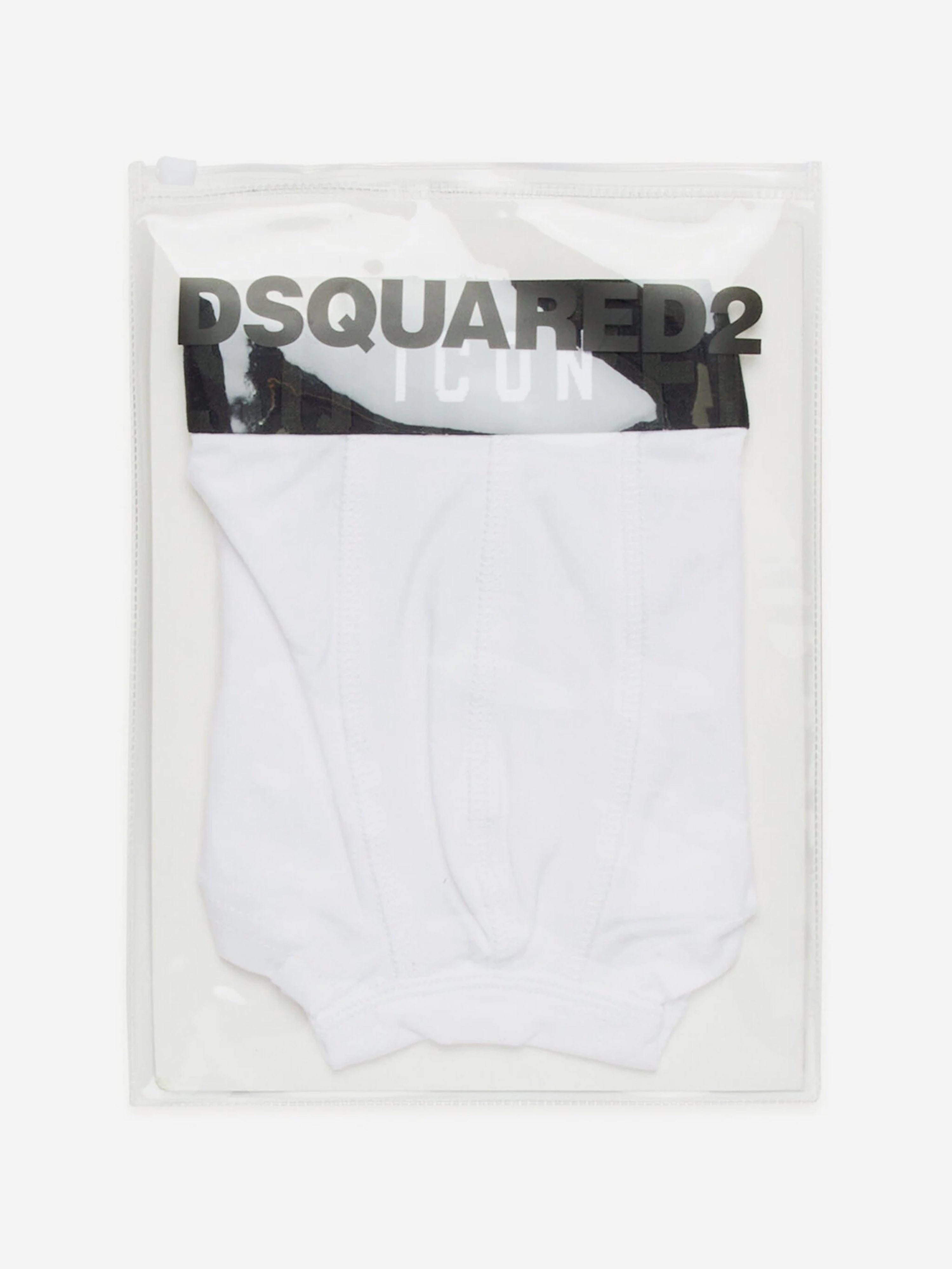 Dsquared2 Boys Logo Boxer Shorts in White Free Shipping Fast Delivery