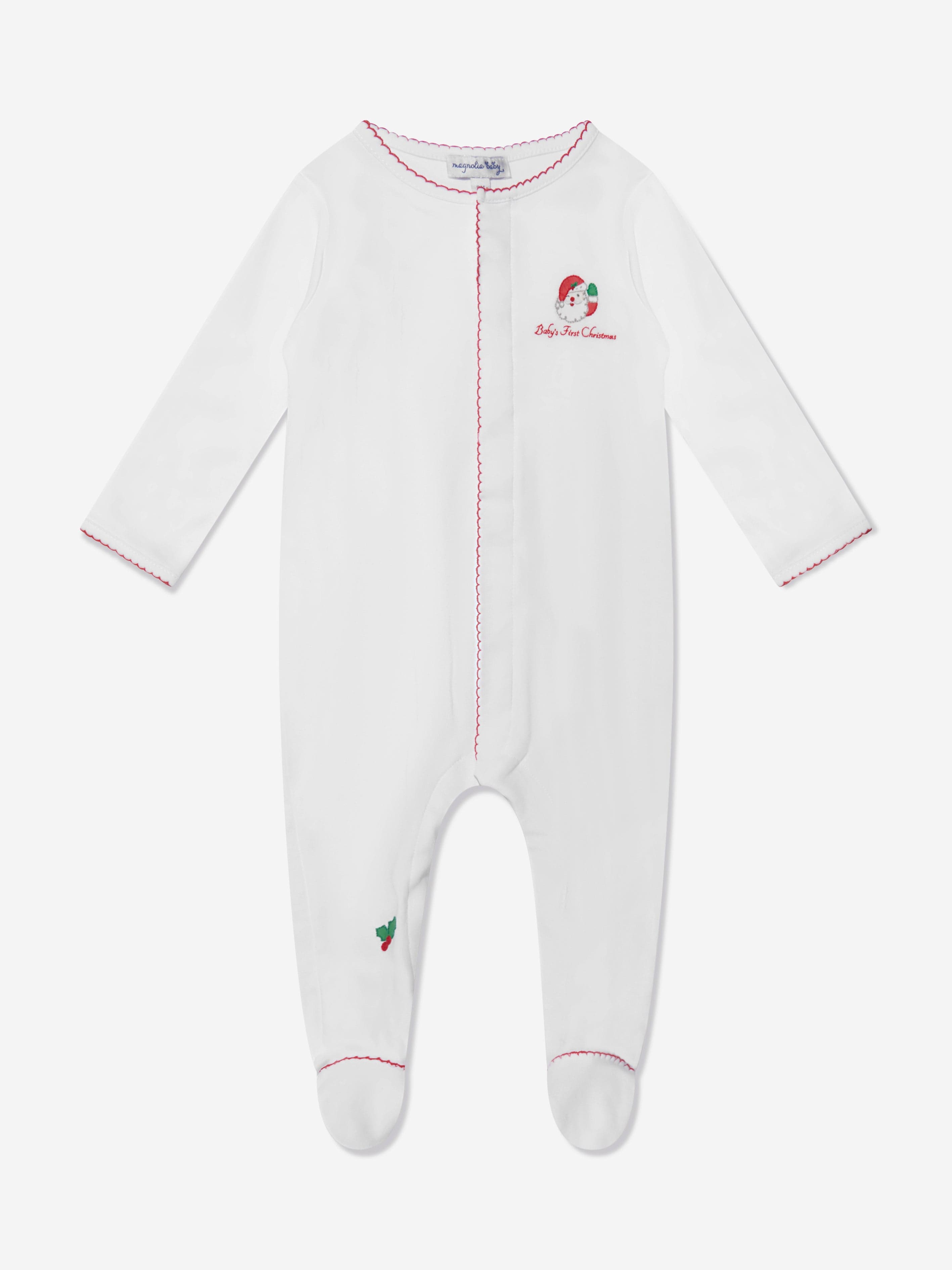 Magnolia Baby Baby Winking Santa Embroidered Babygrow in White Buy Cheap 2025