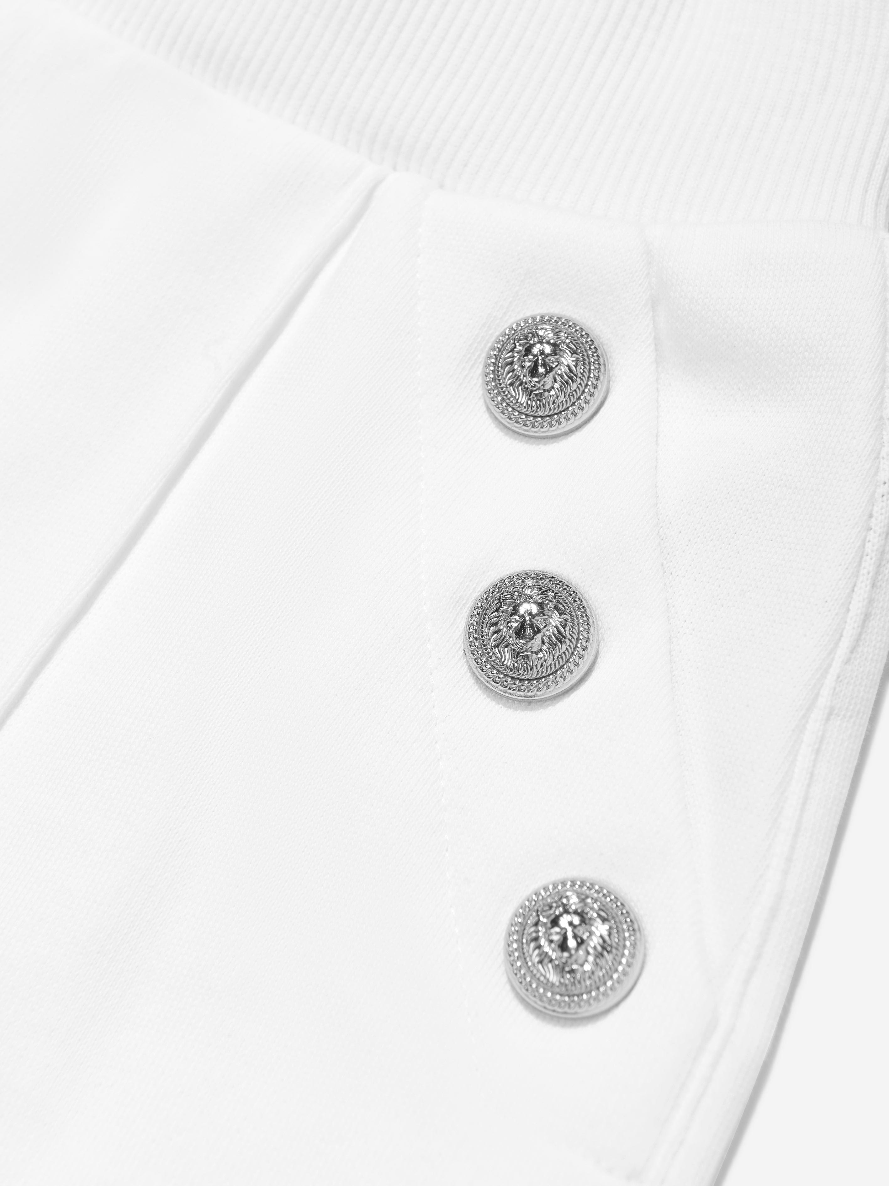 Balmain Girls Logo Button Shorts in White Low Pice Fee Shipping Cheap Online