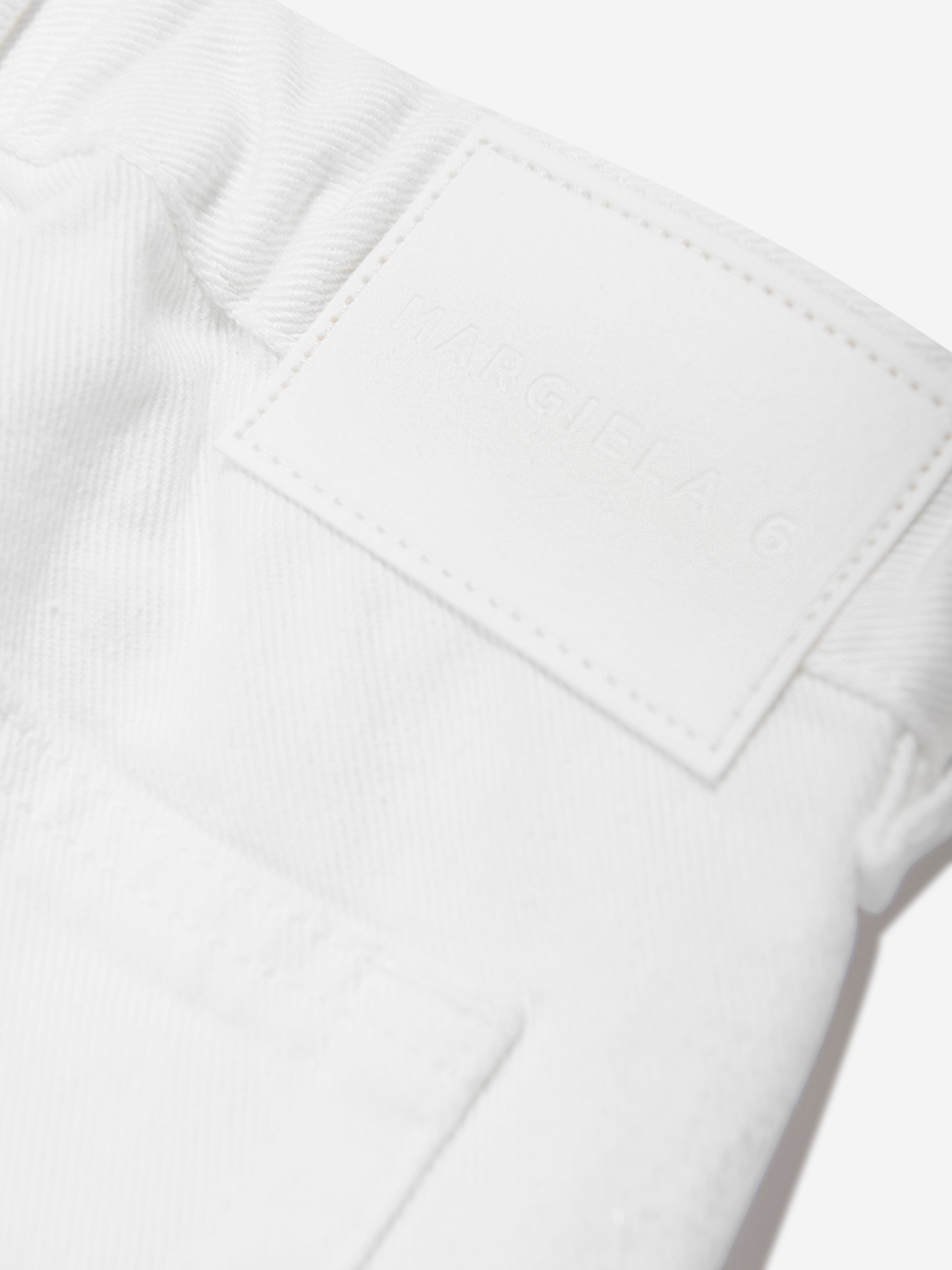 MM6 Maison Margiela Kids Metallic Effect Jeans in Silver Cheap Sale View