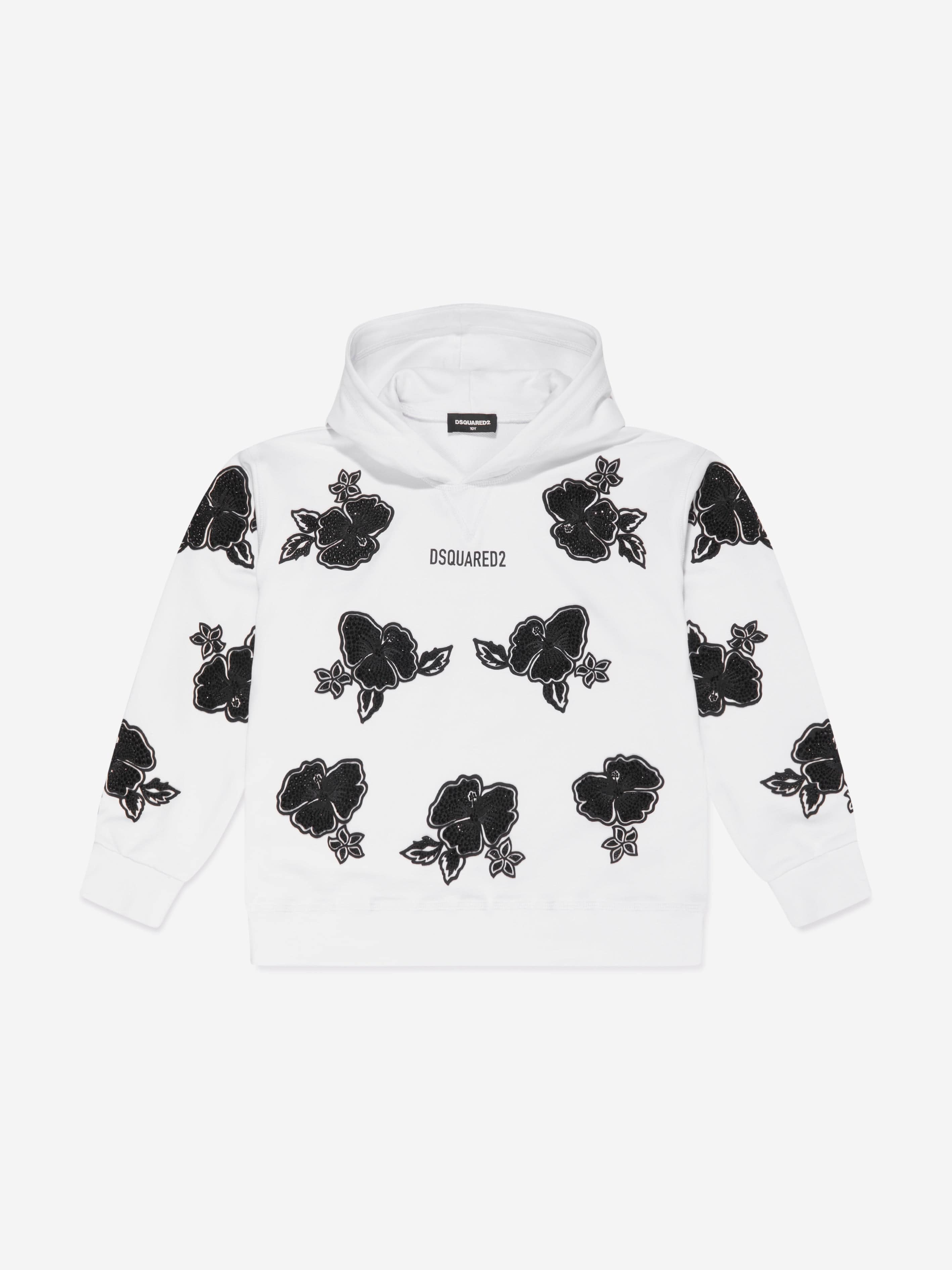 Dsquared2 Kids Slouch Fit Hoodie in White Official Site Cheap Online