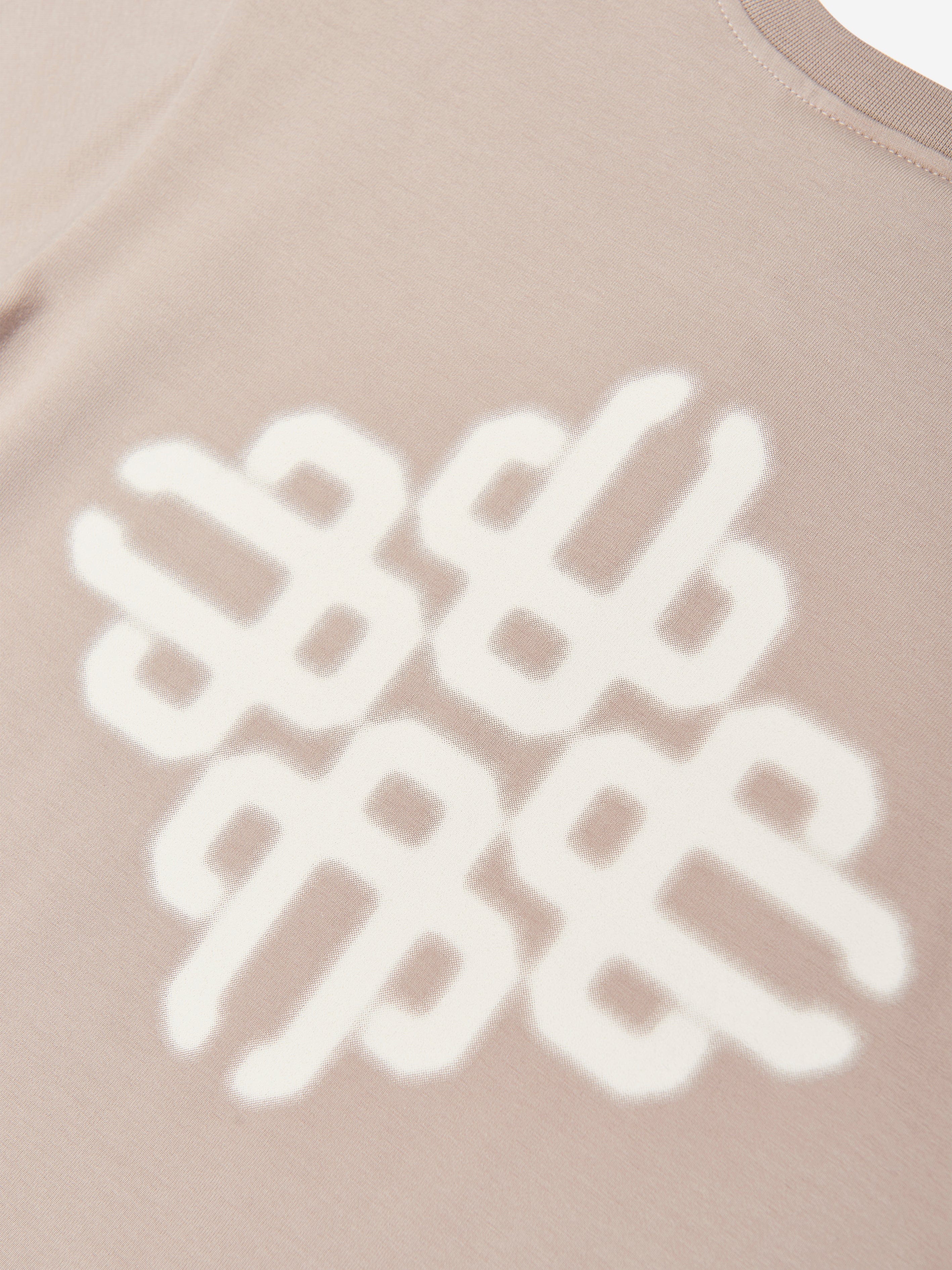 Kids Blurred Graphic Emblem T-Shirt in Brown Outlet Reliable
