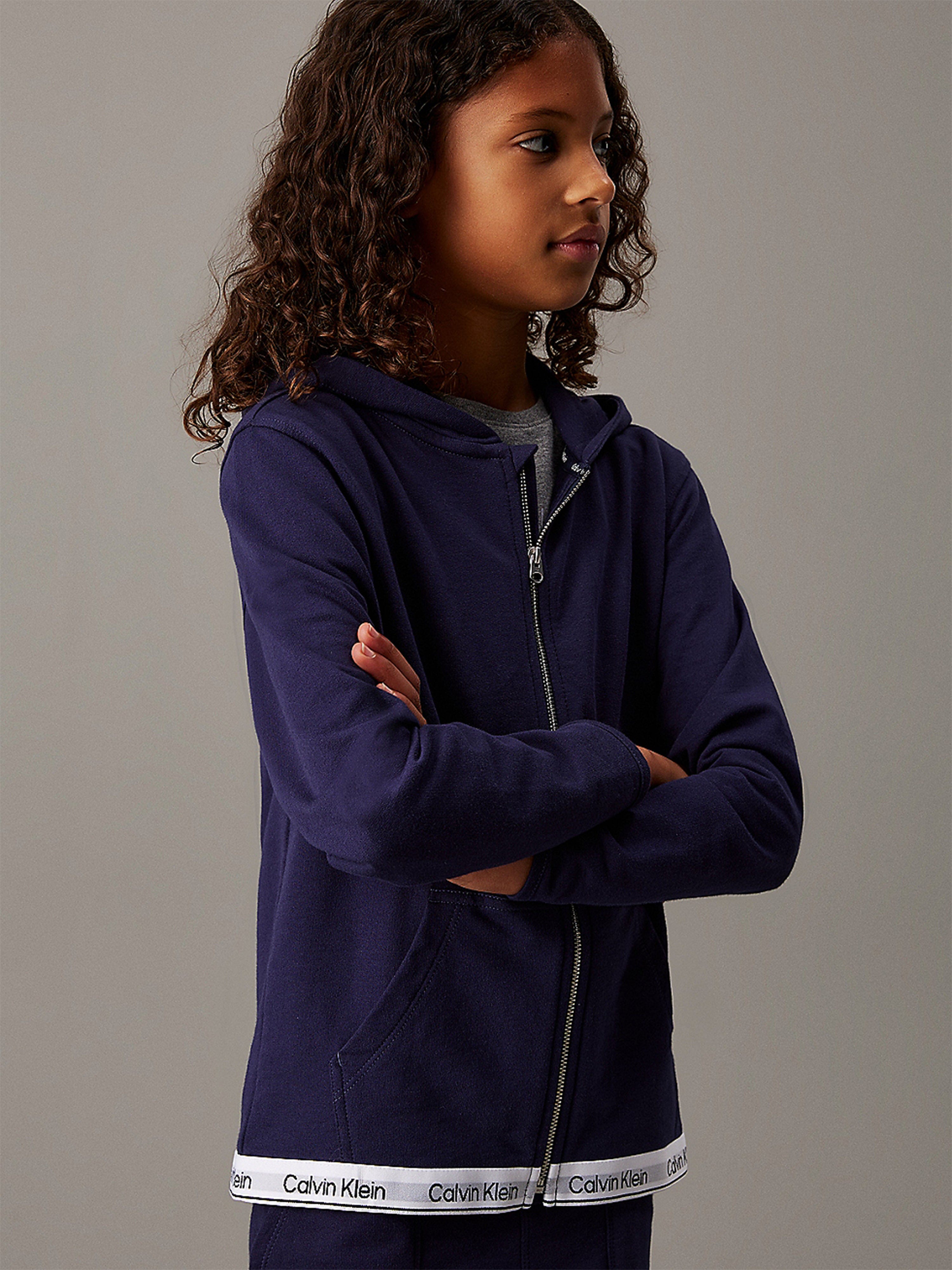 Calvin Klein Kids Logo Zip Up Top in Navy Quality Free Shipping For Sale