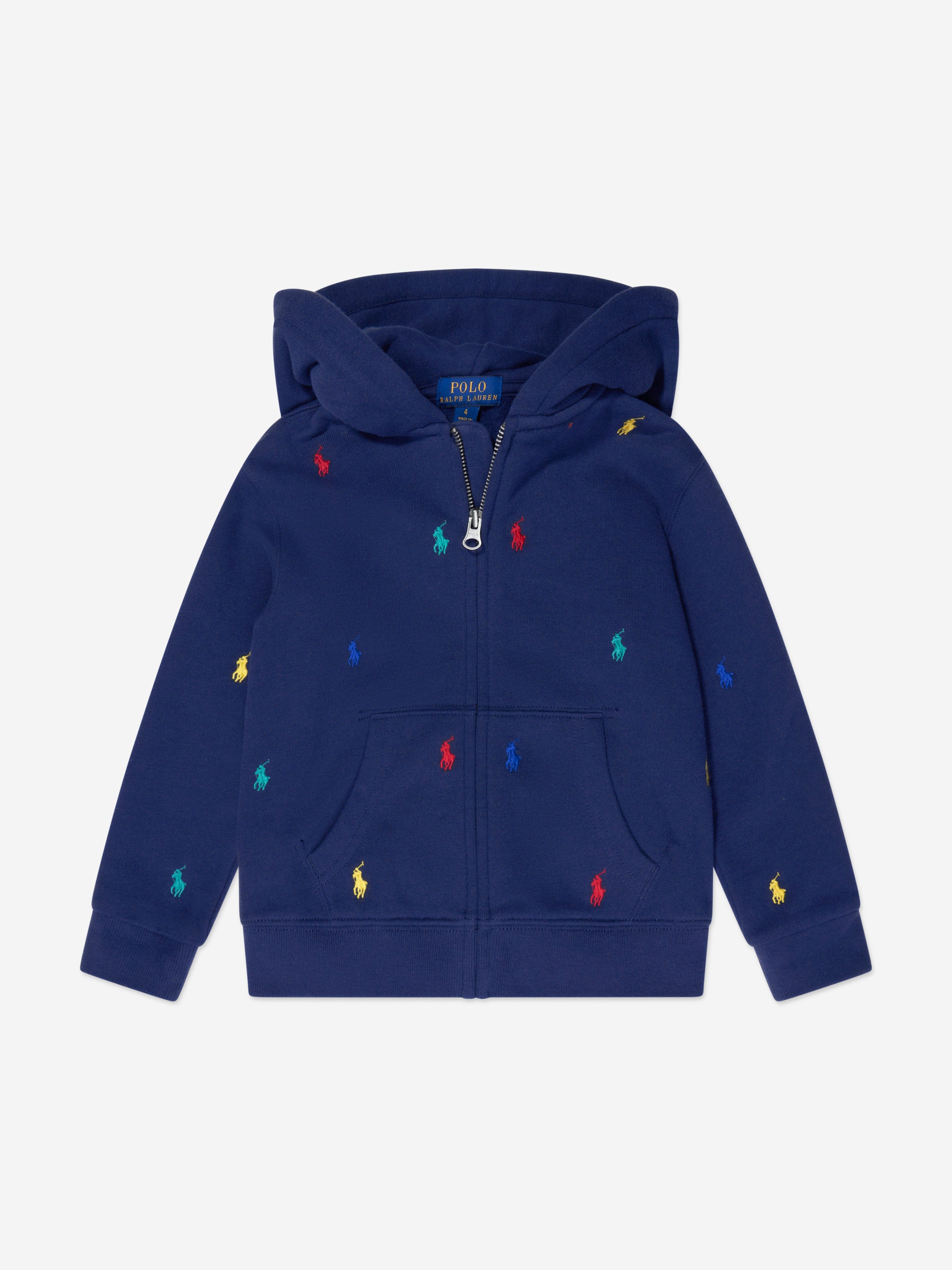 Ralph Lauren Boys Multi Logo Zip Up Top in Navy Big Sale Cheap Online