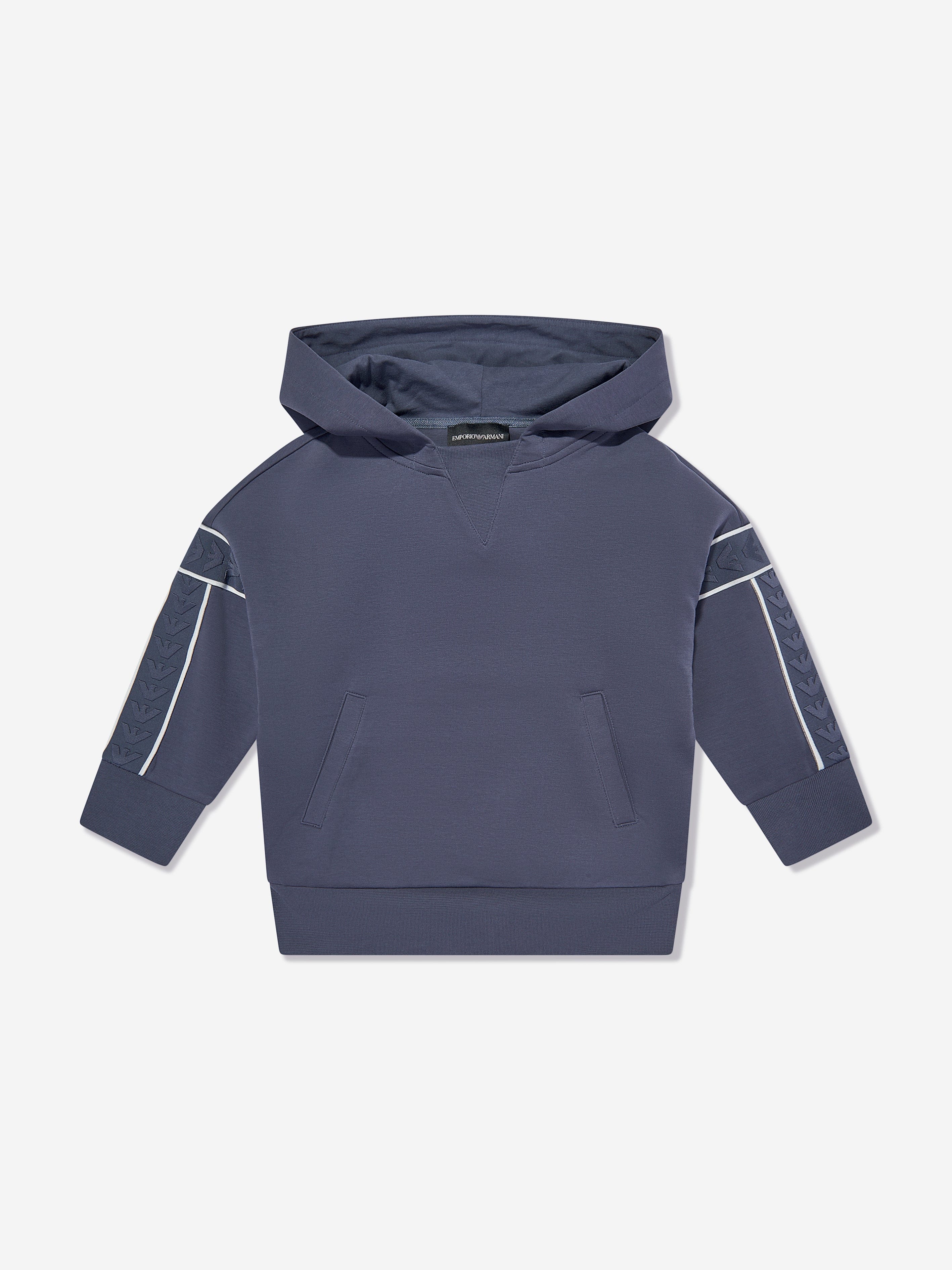 Emporio Armani Boys Logo Hoodie in Blue Clearance Wholesale Pice