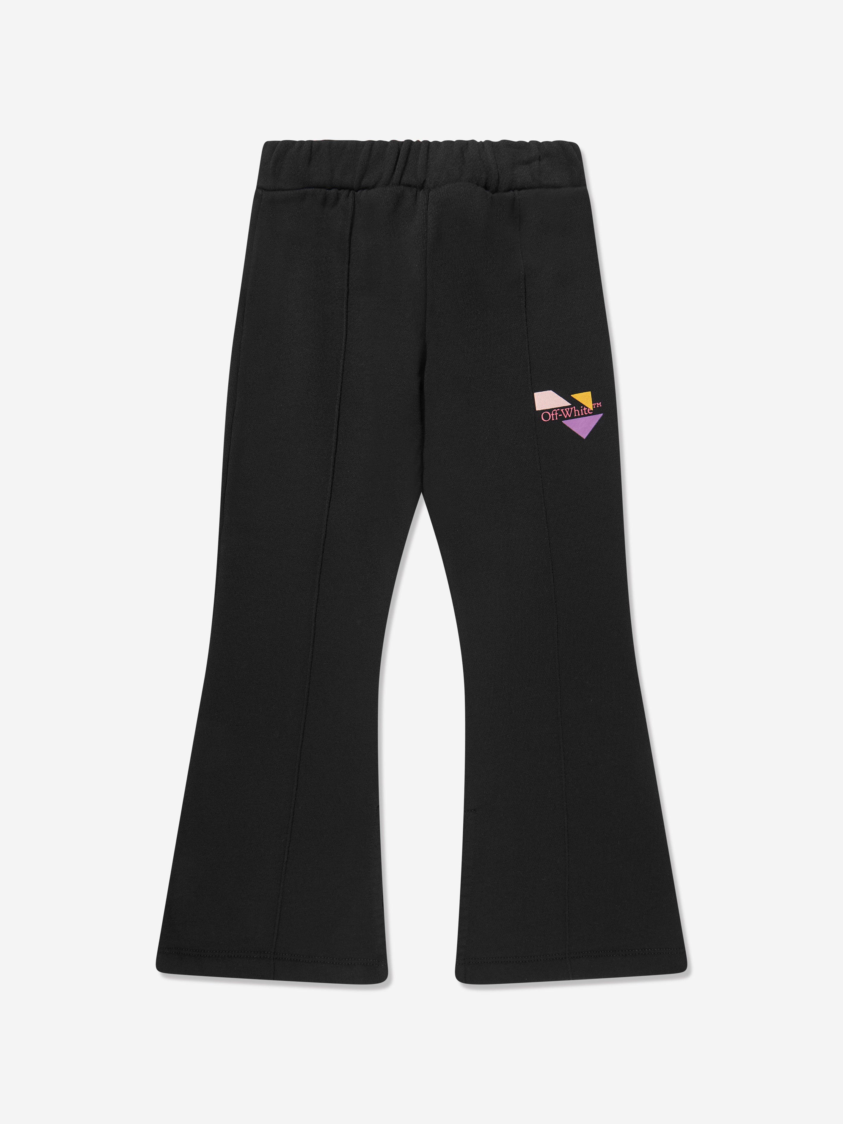 Off-White Girls Logo Geometric Flare Sweatpants in Black View Cheap Pice