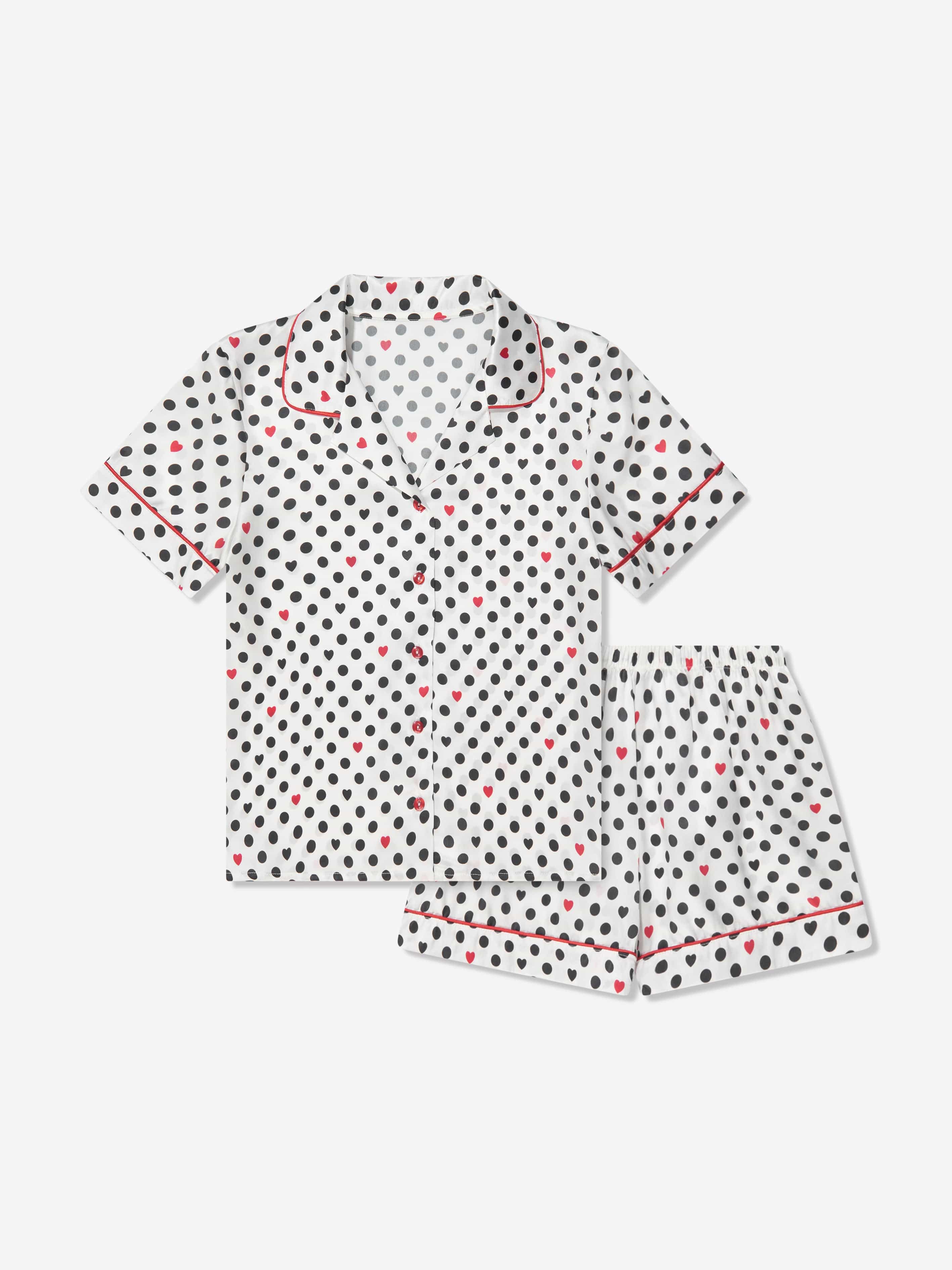 Amiki Children Girls Silk Cassandra Pyjama Set in White Low Cost Online
