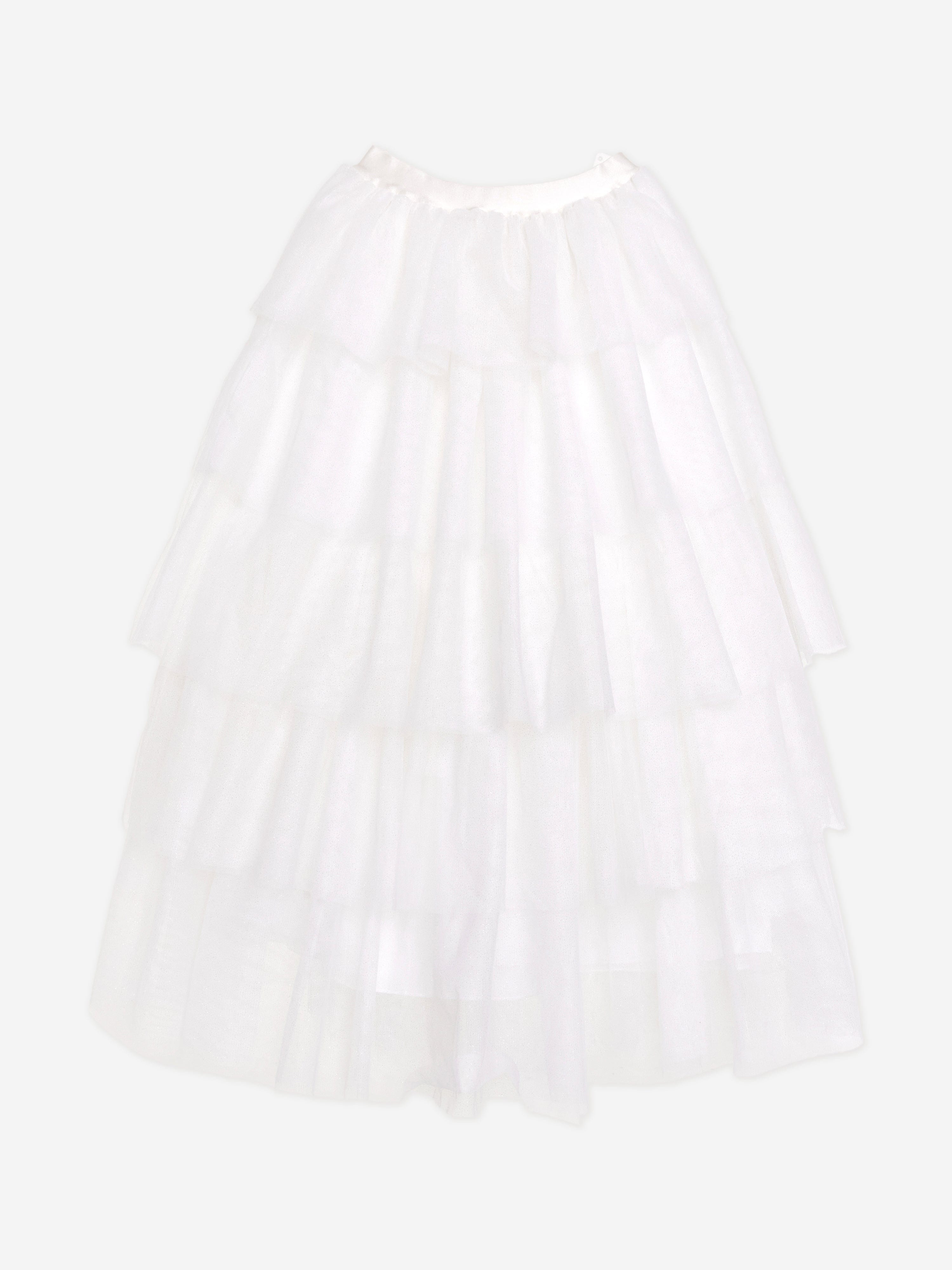 BCBG Girls Glitter Tulle Skirt in Ivory Cheap Buy Authentic