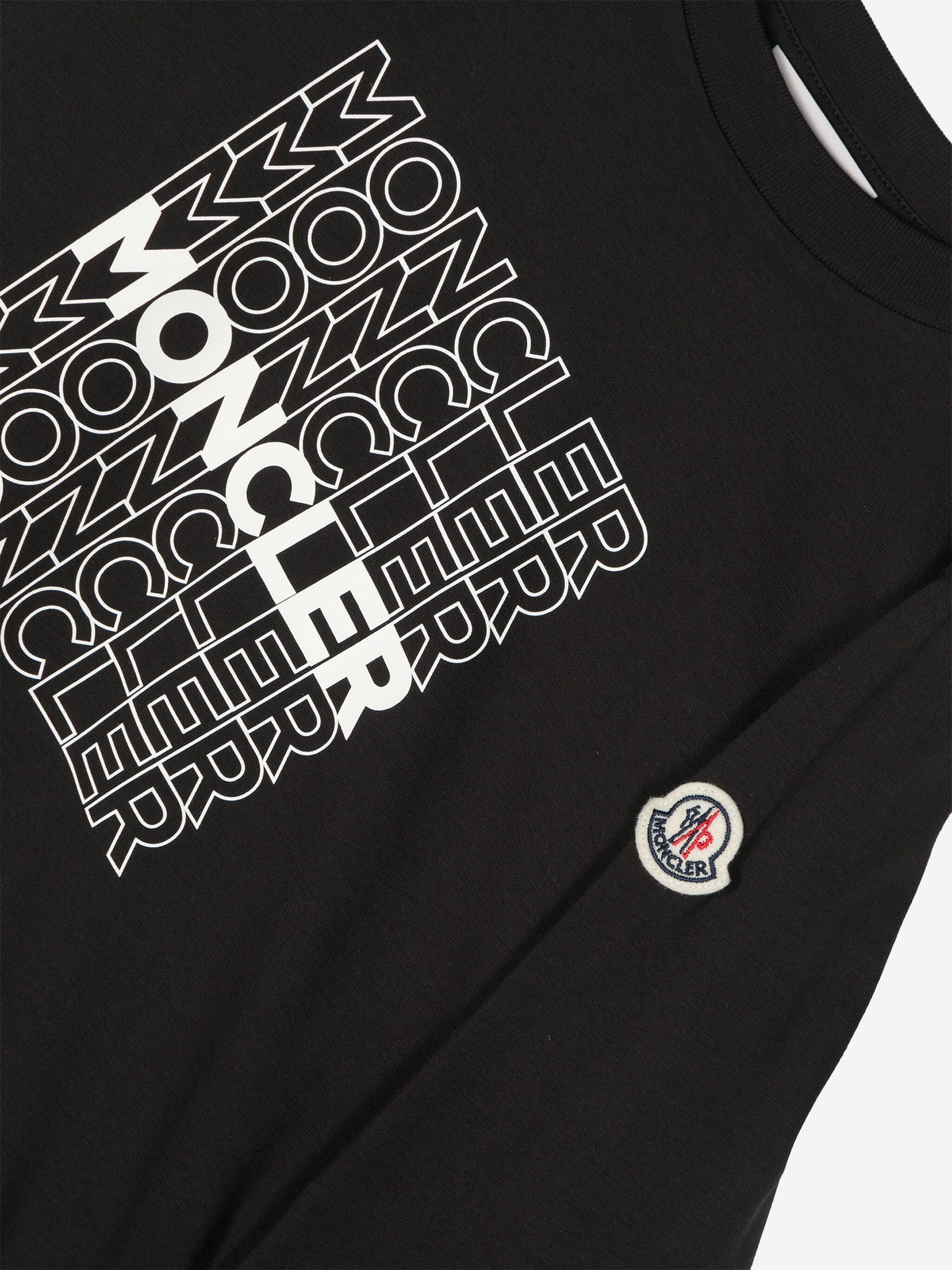 Moncler Enfant Boys Long Sleeve T-Shirt in Black Get To Buy Sale Online