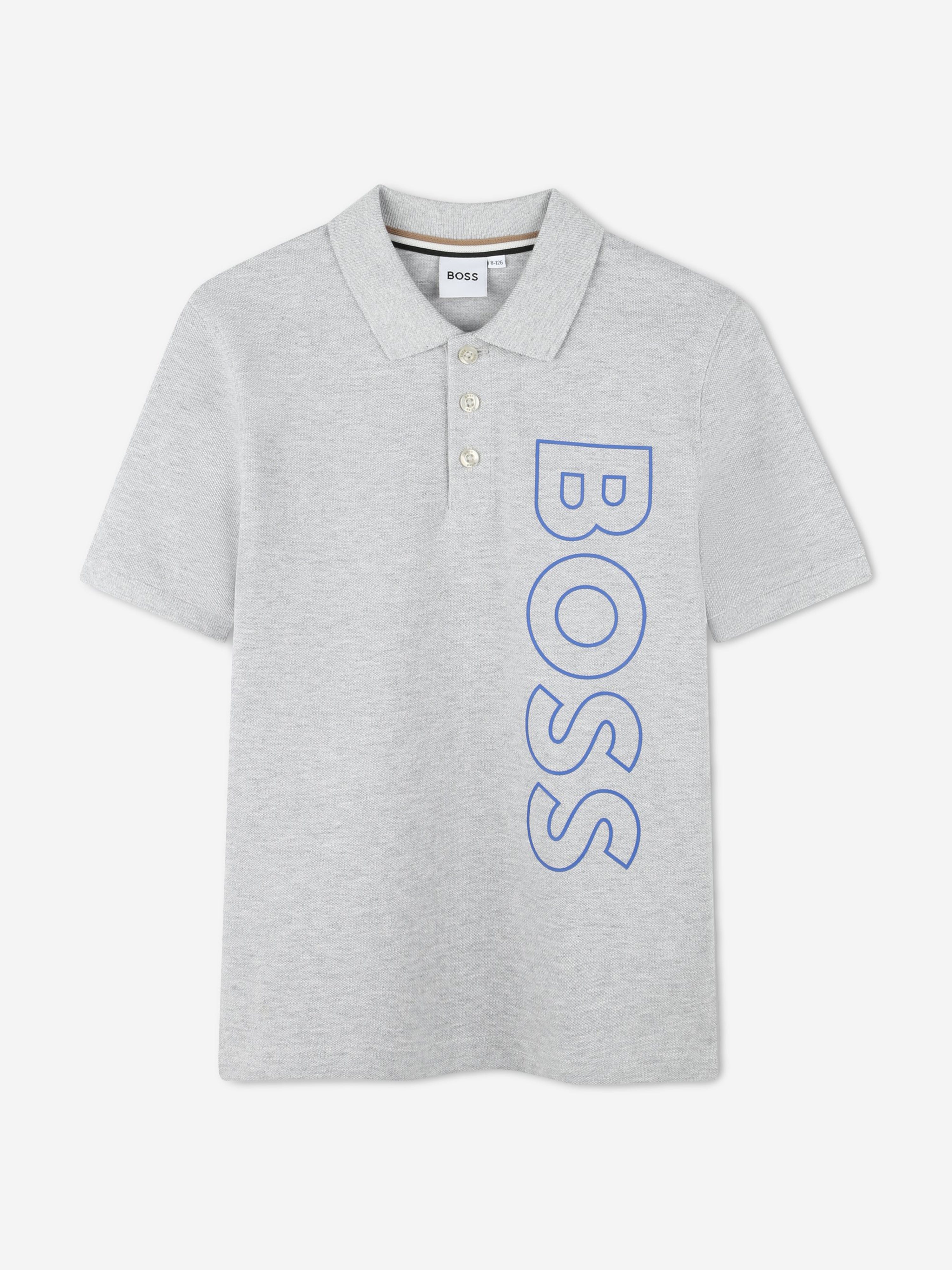 BOSS Boys Regular Fit Logo Polo Shirt in Grey Cost Cheap Online