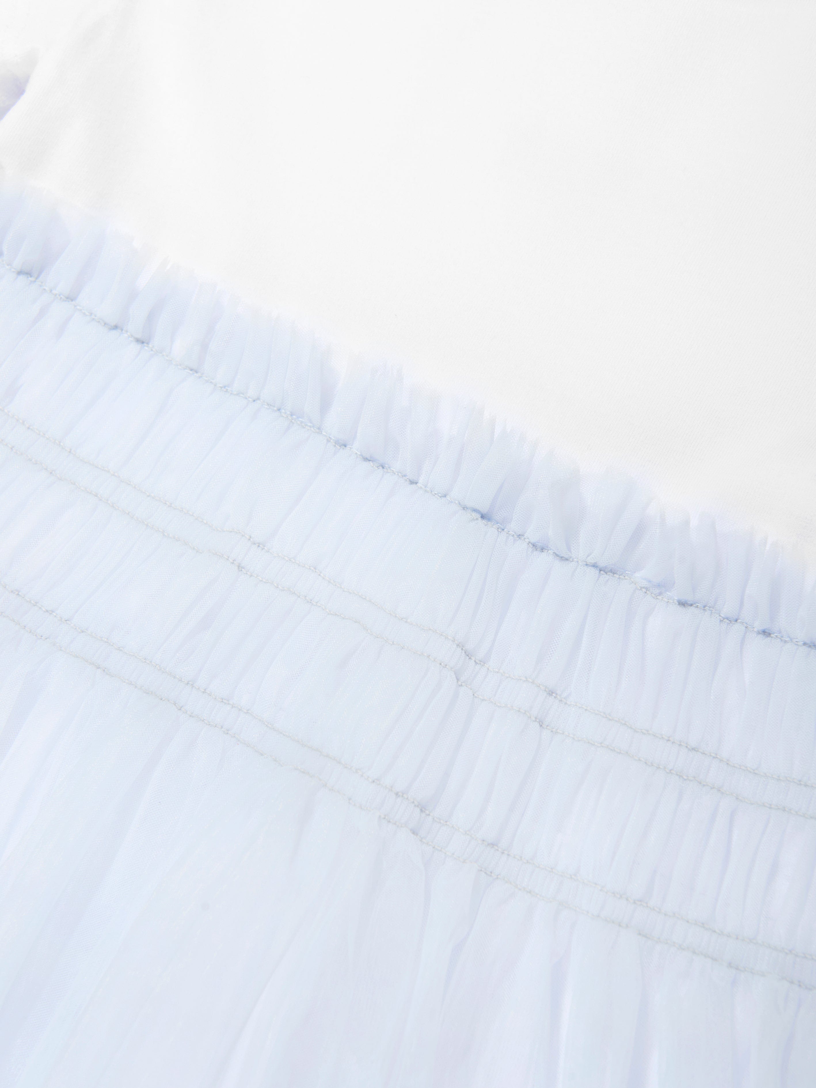 Girls Jersey and Tulle Dress in White Cheap Footlocker Finishline