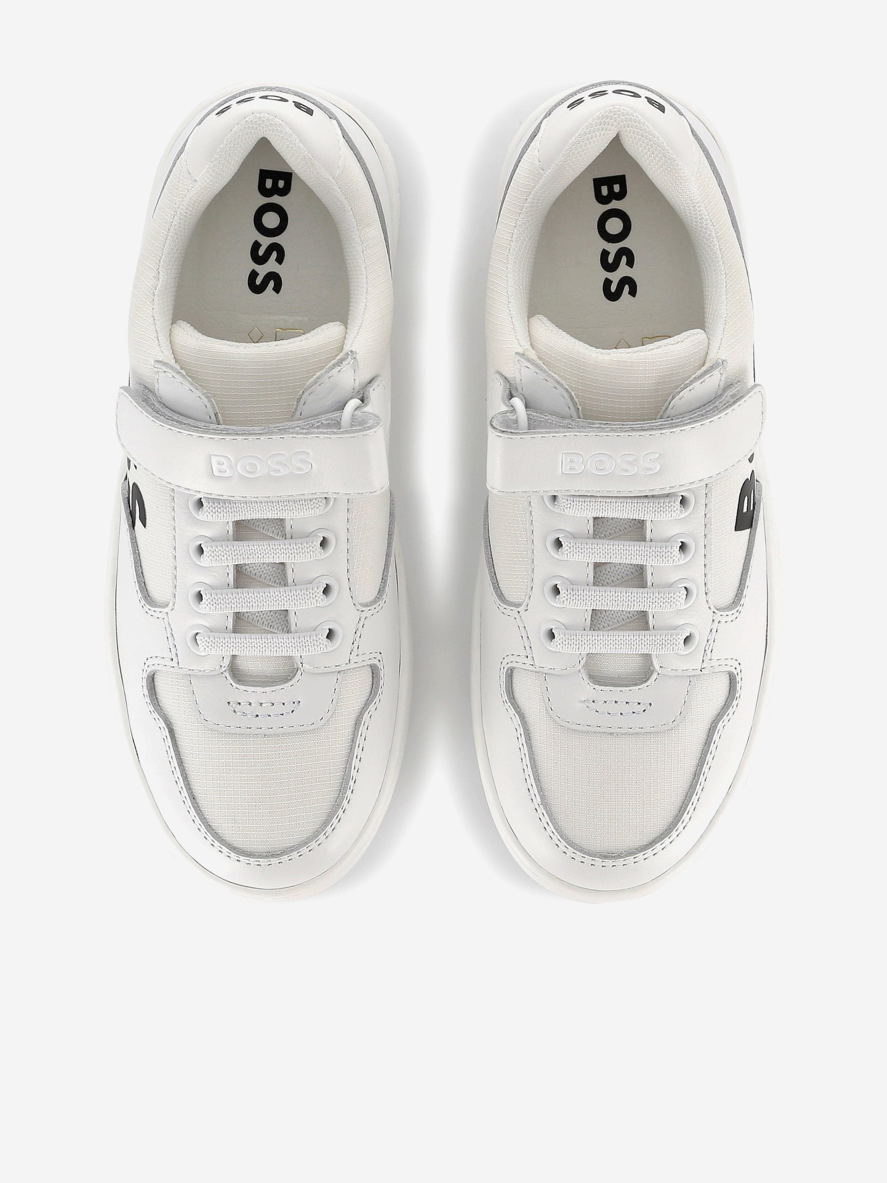BOSS Boys Logo Trainers in White Buy Cheap Best Store To Get