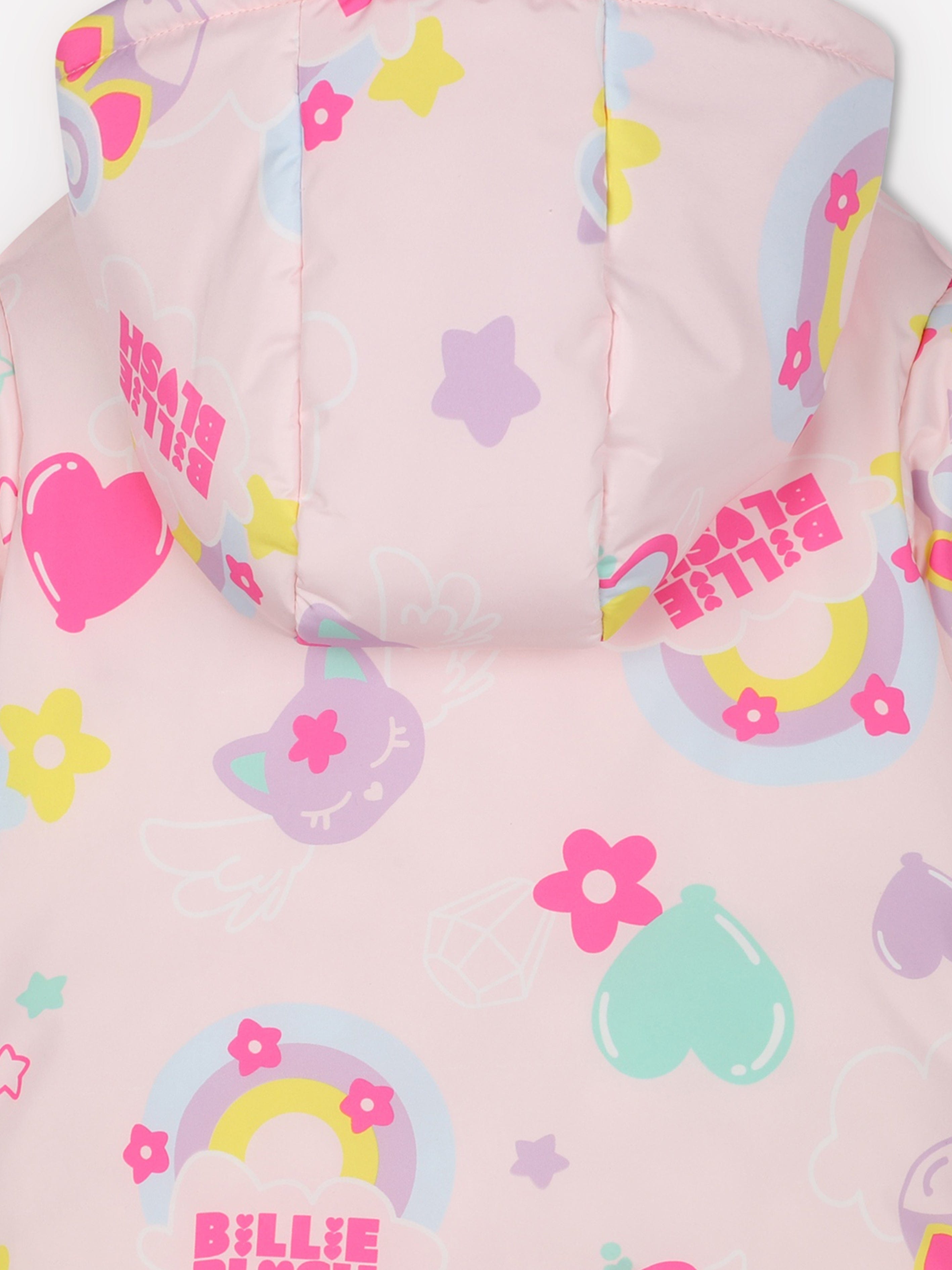 Billieblush Baby Girls Magic Rainbow Puffer Jacket in Pink Cheap Sale Visit