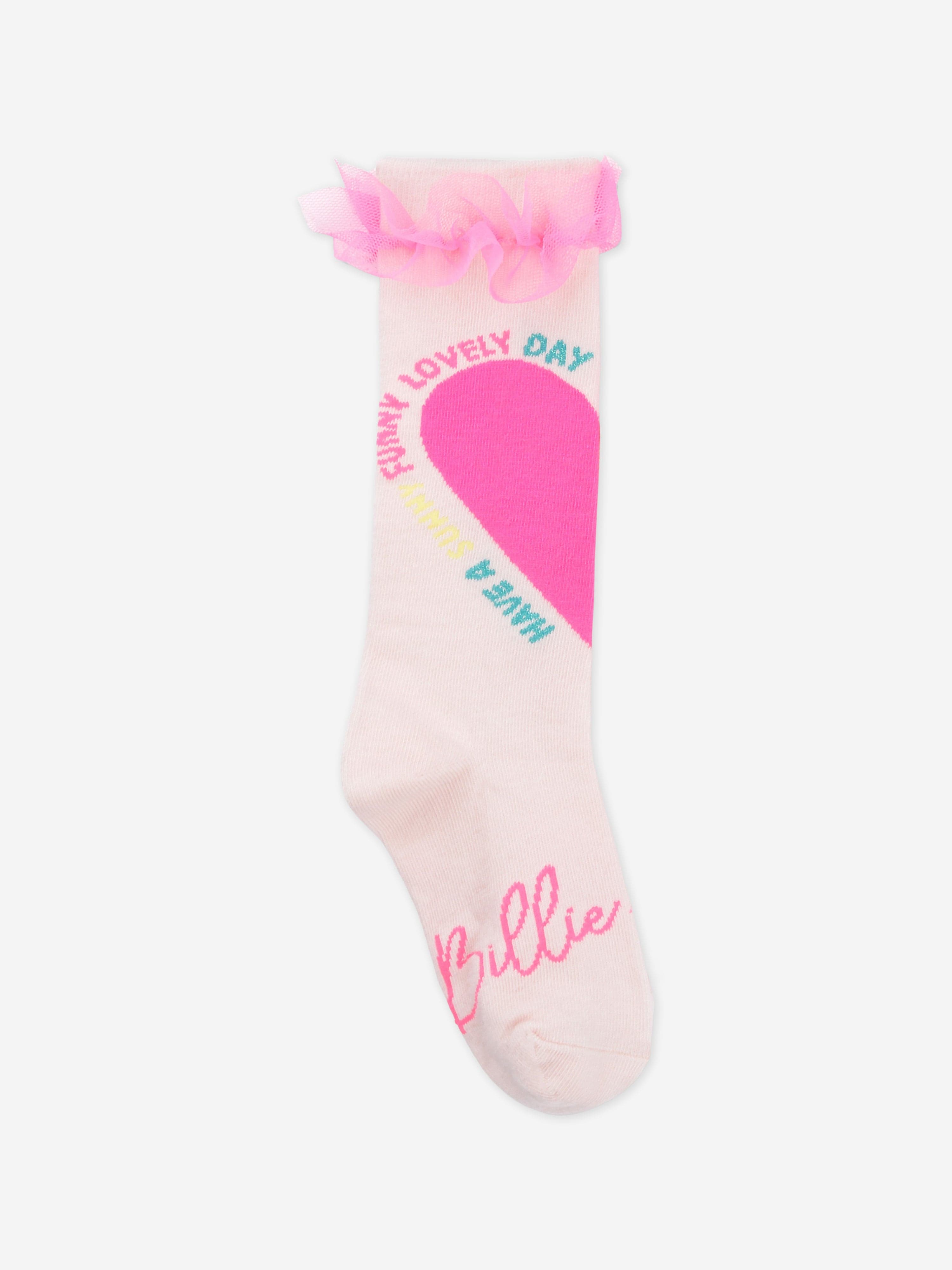 Girls Tulle Ruffle Heart Socks in Pink Buy Cheap Visit New