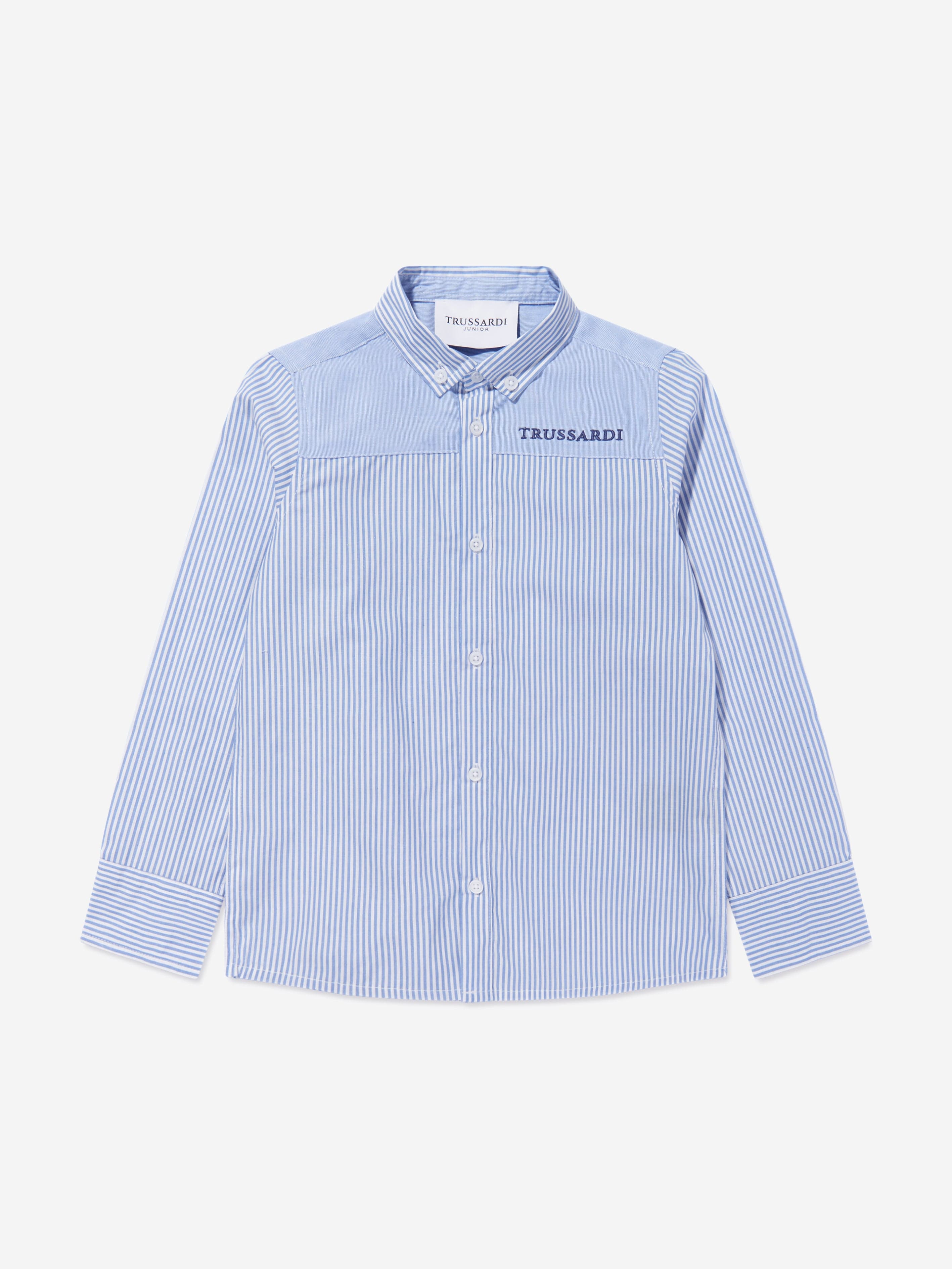 Trussardi Boys Ravazeti Pocket Shirt in Blue Outlet Locations