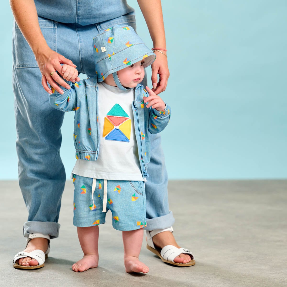 The Bonnie Mob Boys Mavericks Beach Denim Shorts in Blue Outlet New Arrival