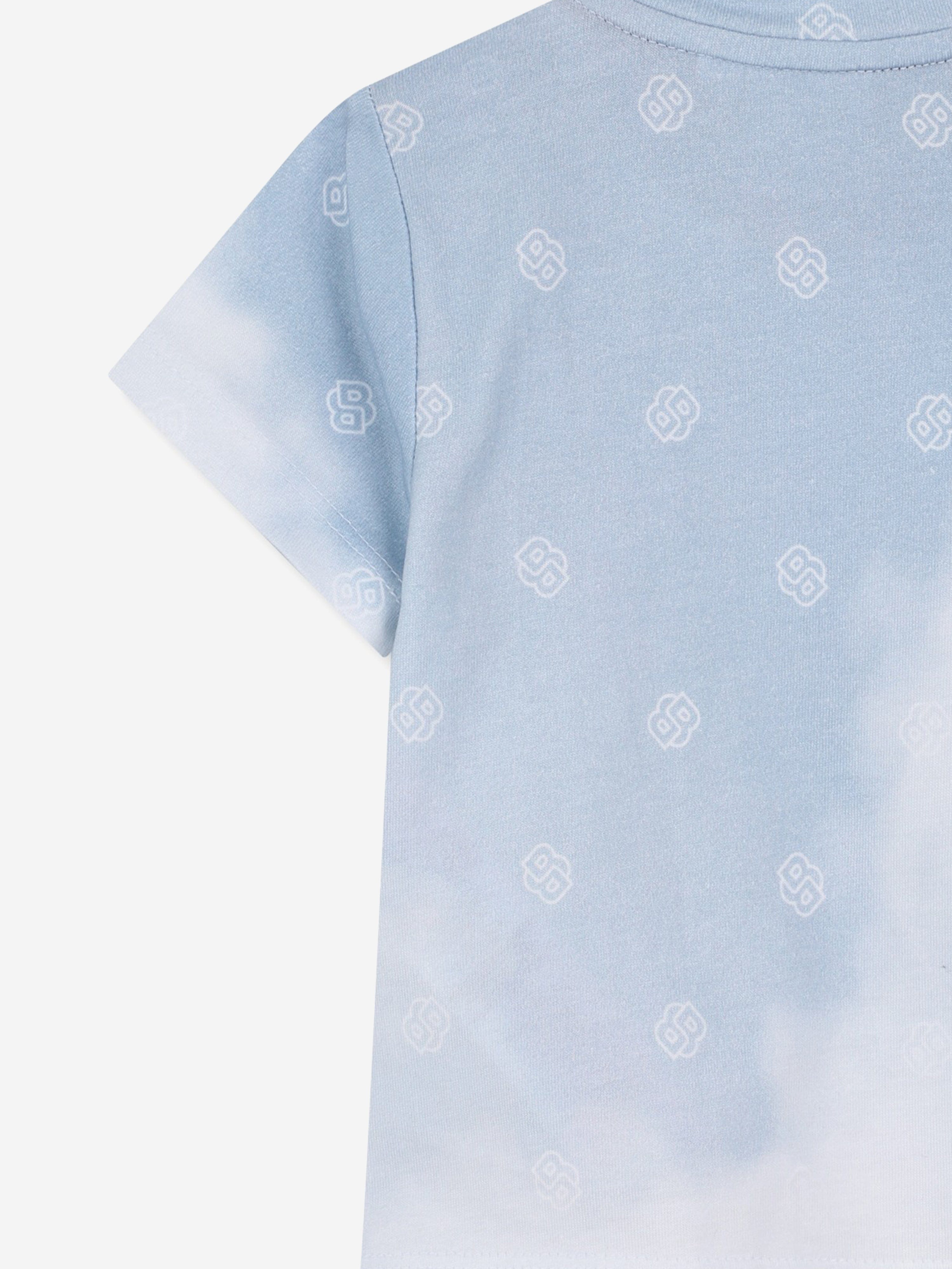 BOSS Baby Boys Cloud Print T-Shirt in Blue Discount Online