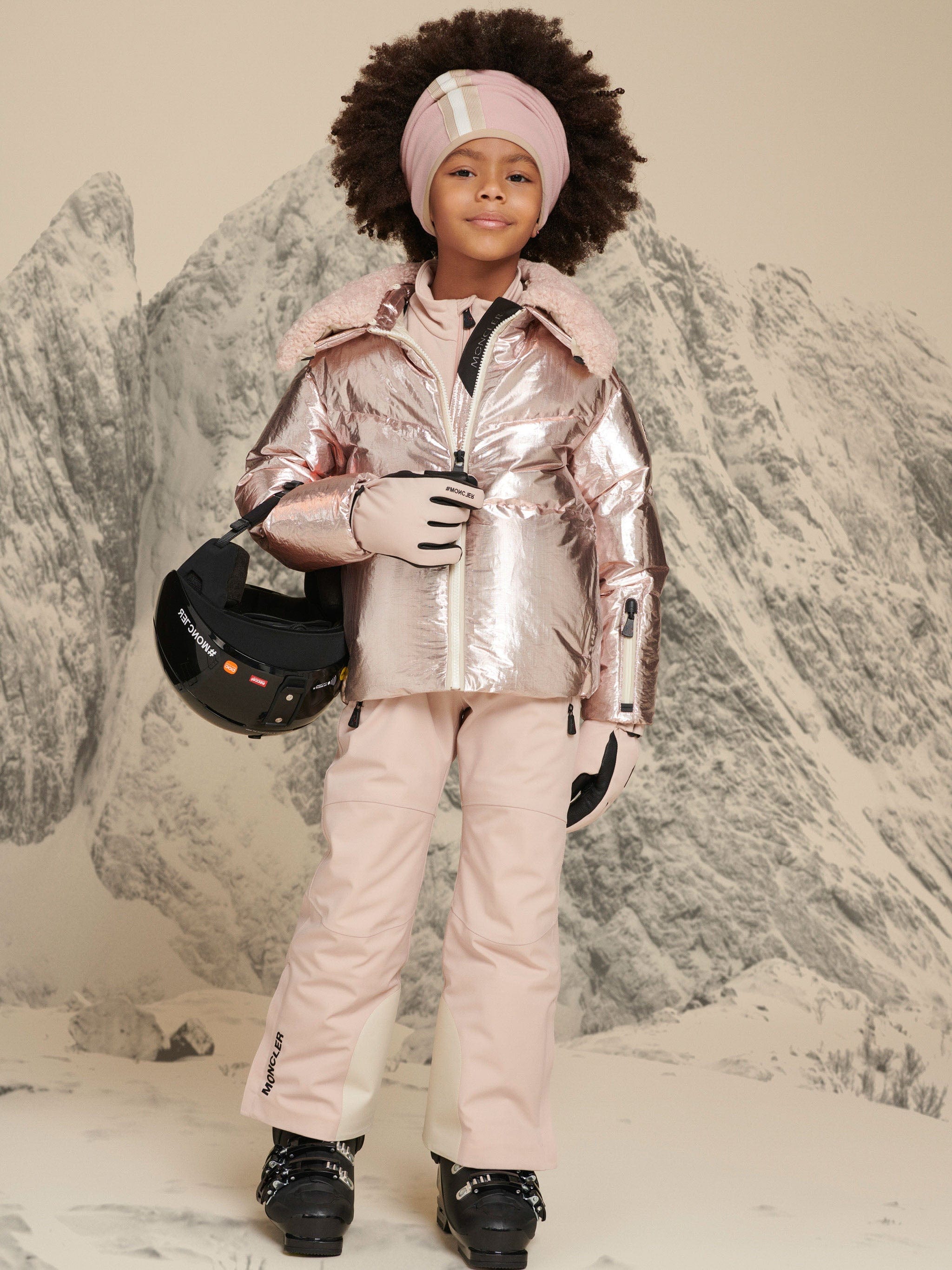 Moncler Enfant Kids Grenoble Gloves in Pink Sale Extremely