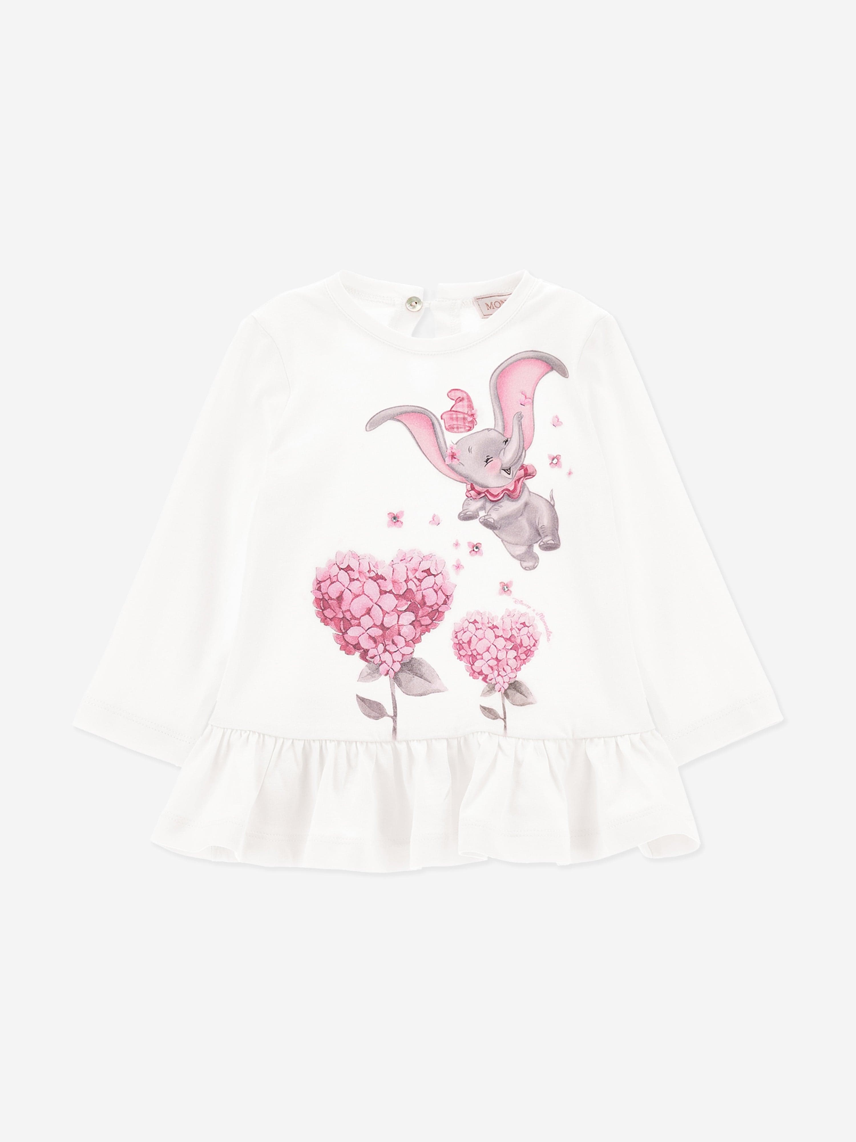 Monnalisa Baby Girls Long Sleeve Dumbo T-Shirt in Ivory Release Dates Authentic