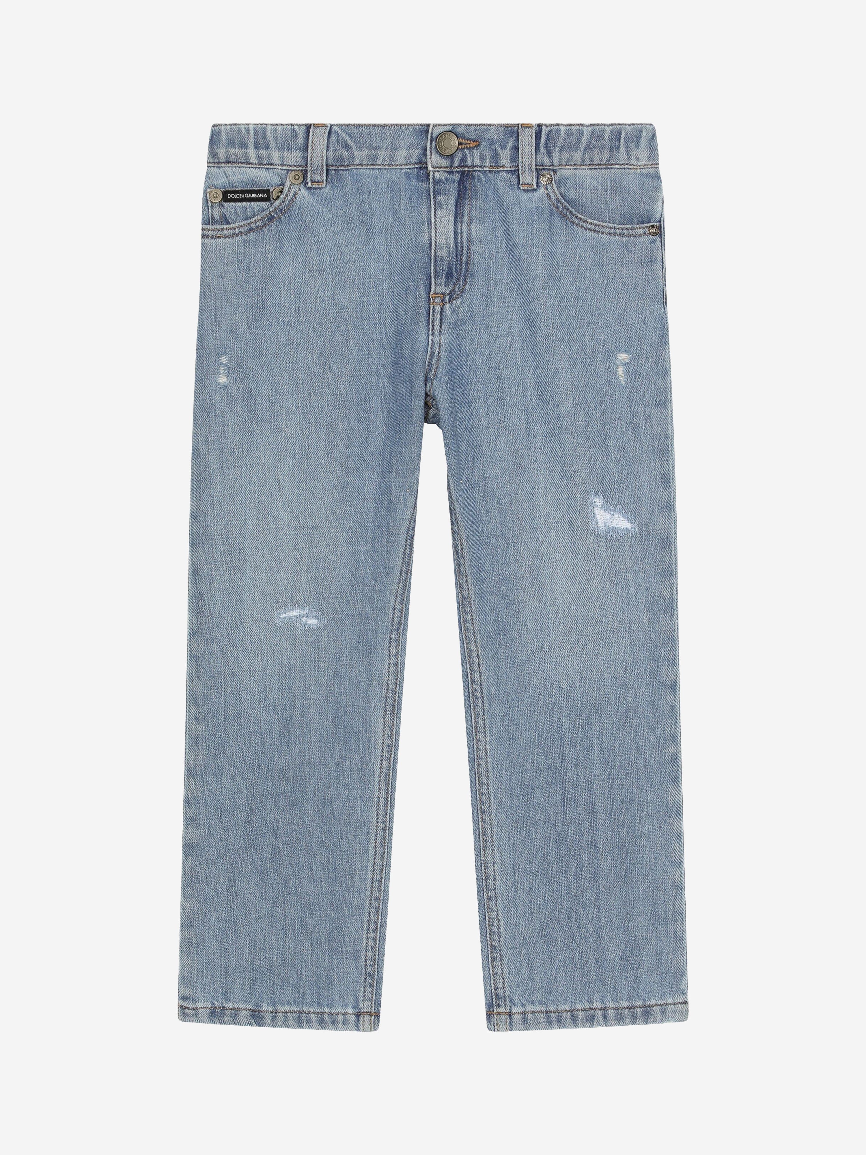 Dolce & Gabbana Boys Distressed Jeans in Blue The Cheapest For Sale