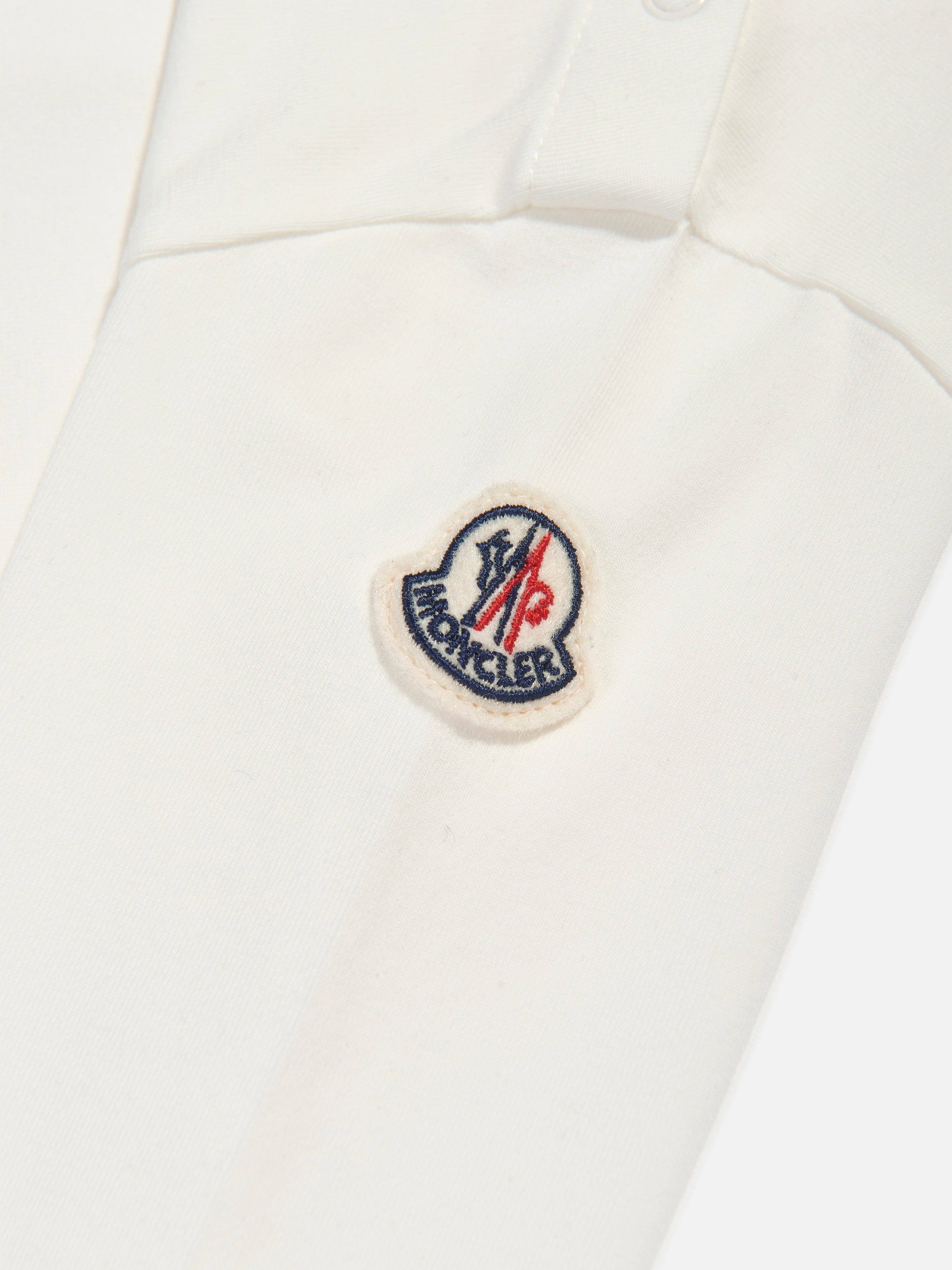 Moncler Enfant Baby Boys Long Sleeve BearT-Shirt in Ivory Free Shipping Online