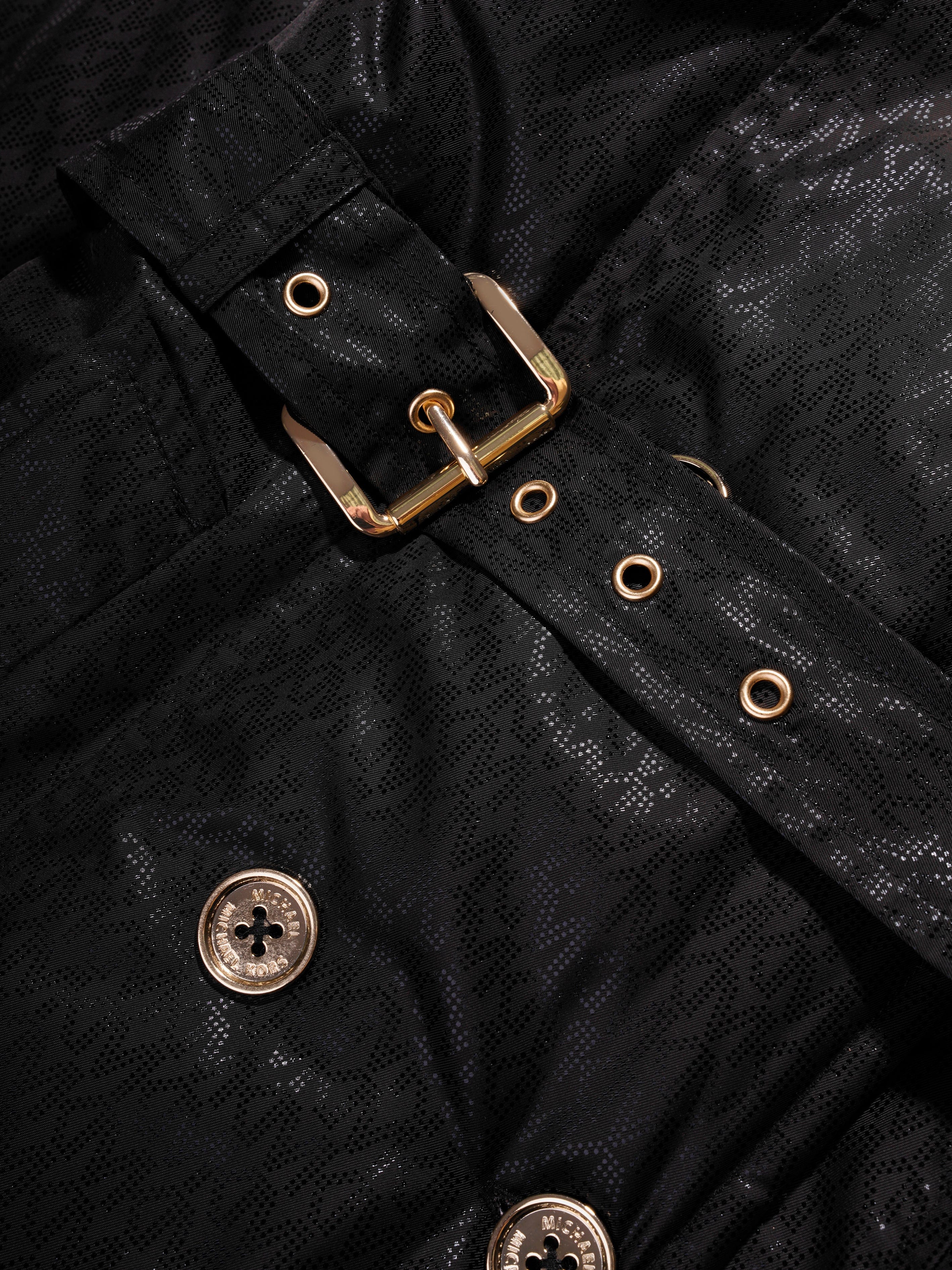 Michael Kors Girls Logo Trench Coat in Black Tumblr Cheap Online