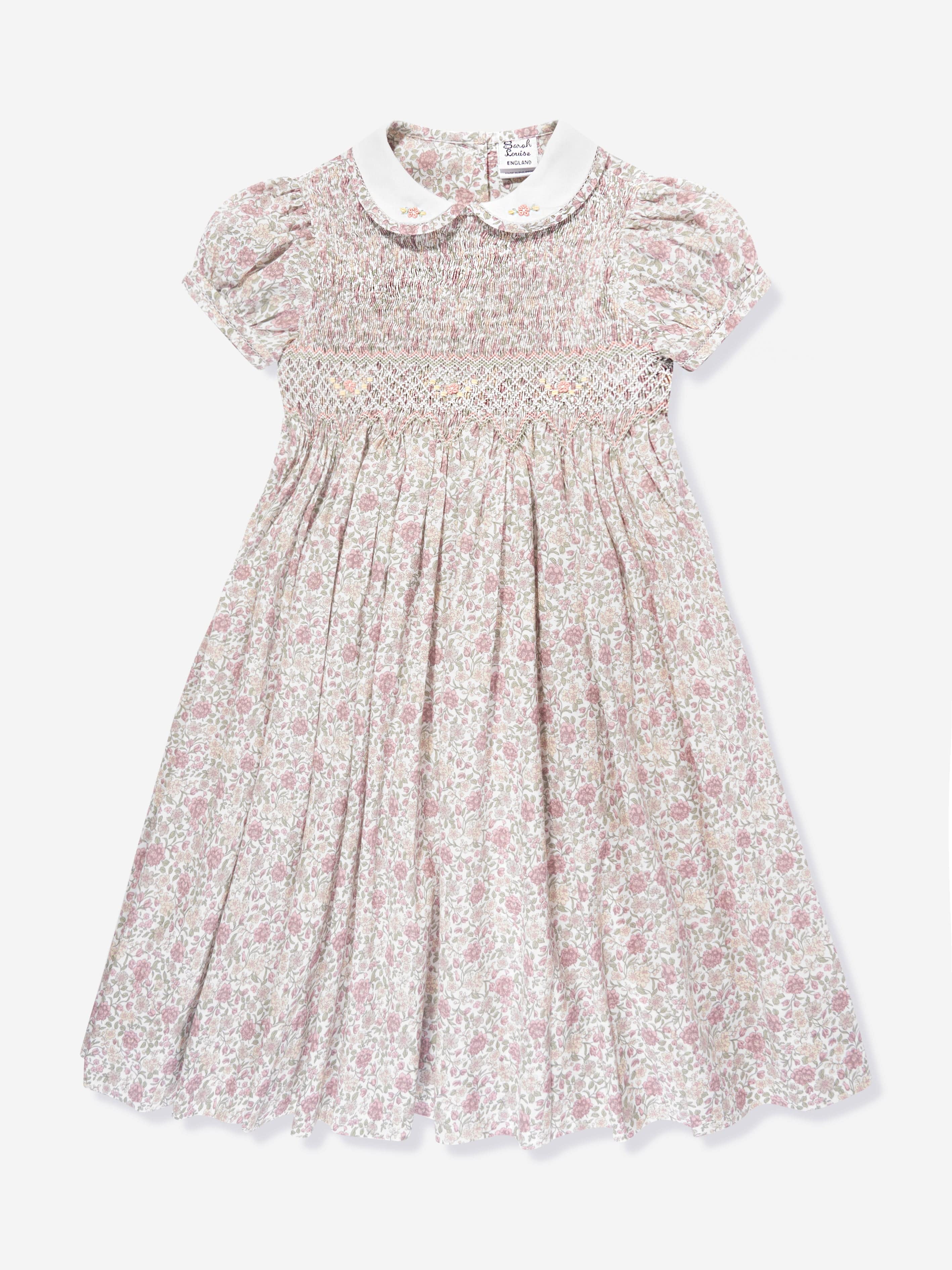 Sarah Louise Girls Floral Cotton Dress in Multicolour Online Online Original