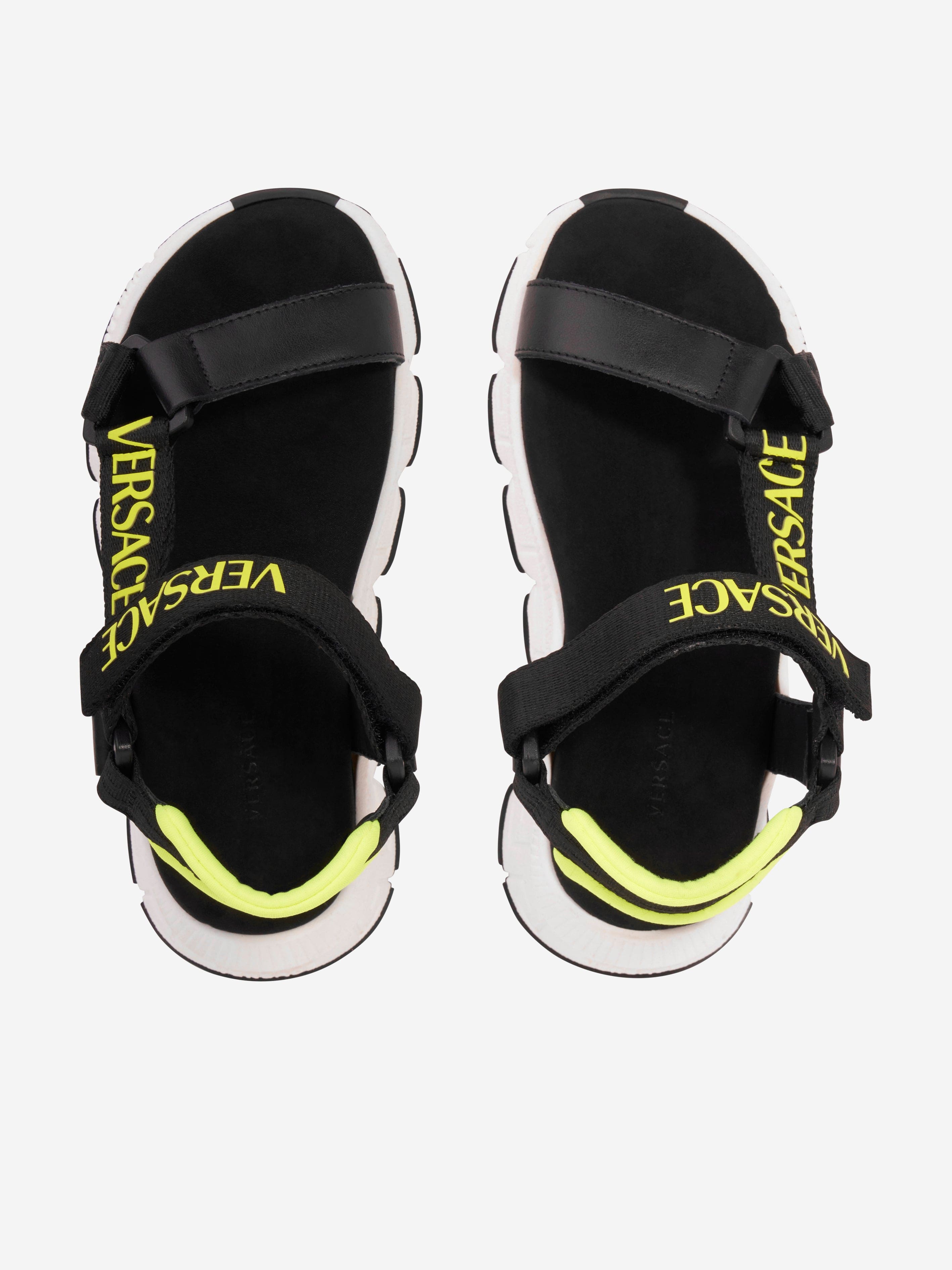 Versace Kids Logo Strap Sandals in Black Online Online Cheap Online