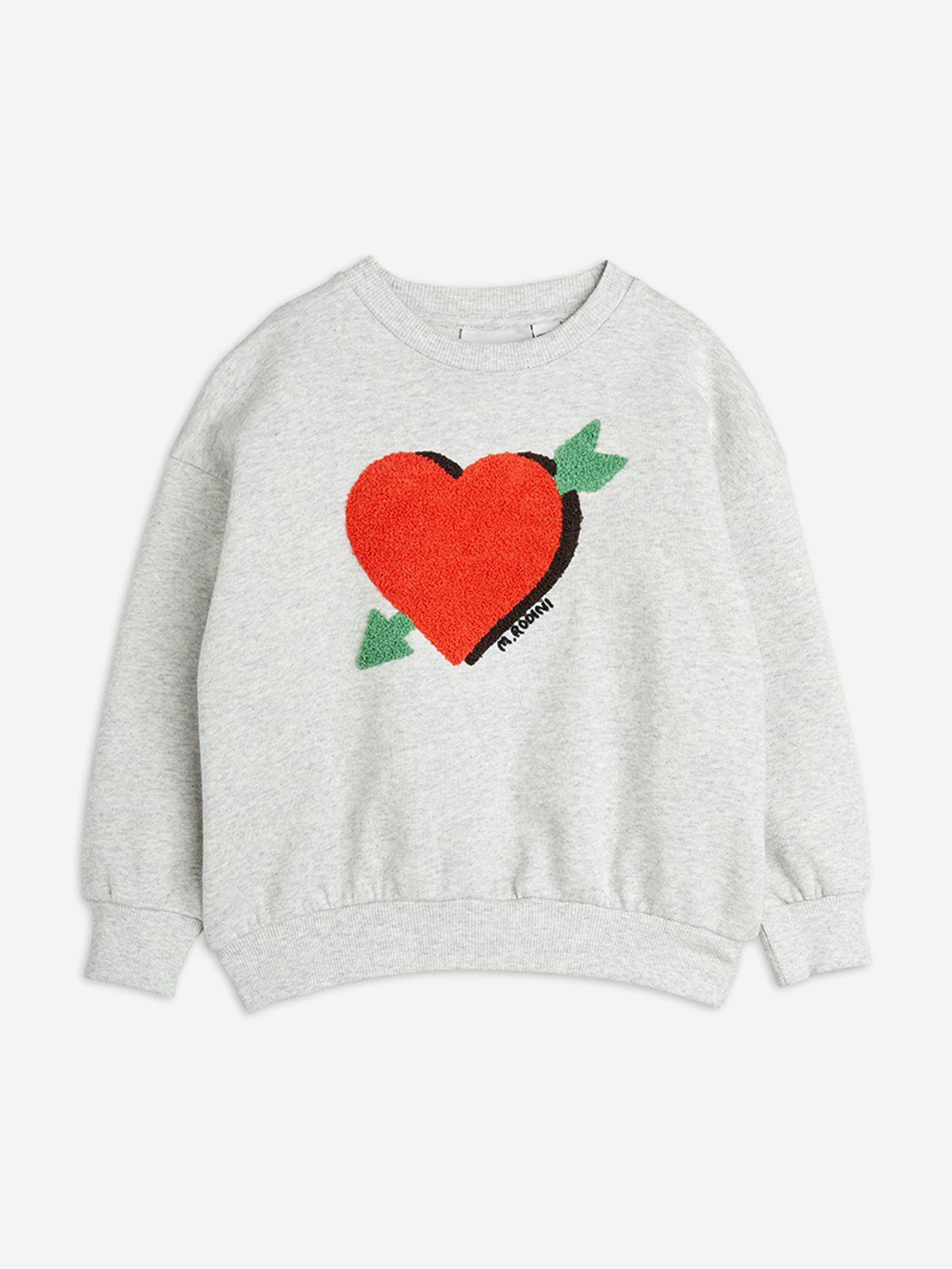 Girls Arrowed Heart Chenille Sweatshirt in Grey 2025 New