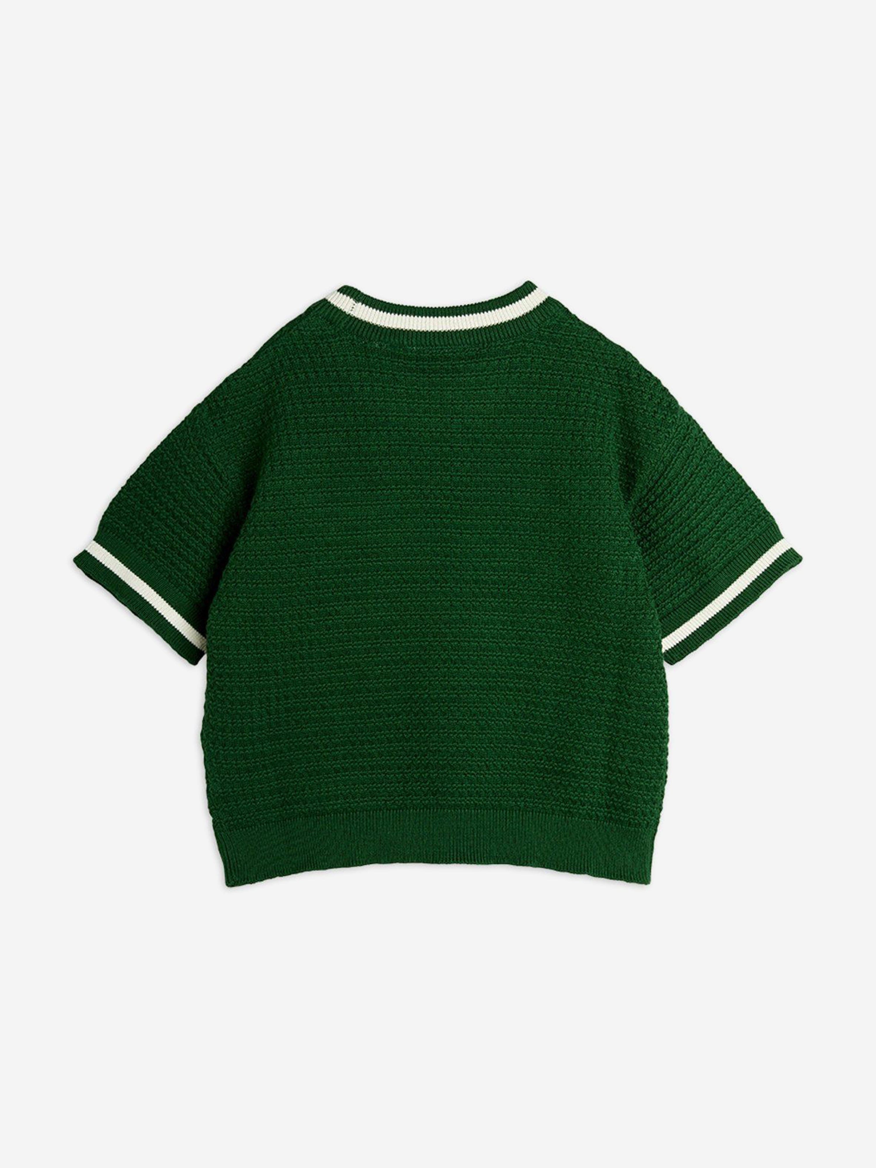Kids Lizard Patch Crochet Knit T-Shirt in Green Brand New Unisex Sale Online
