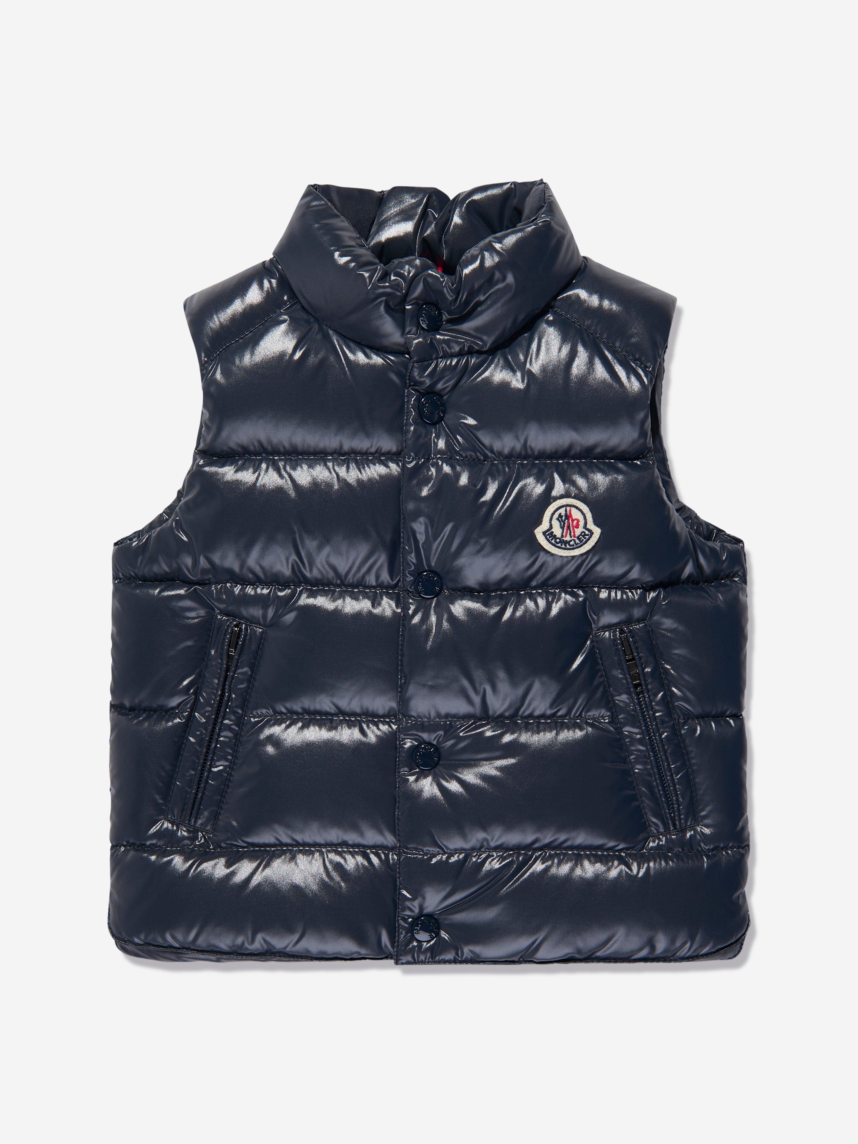 Moncler Enfant Baby Down Padded Bernard Gilet in Navy Free Shipping Inexpensive