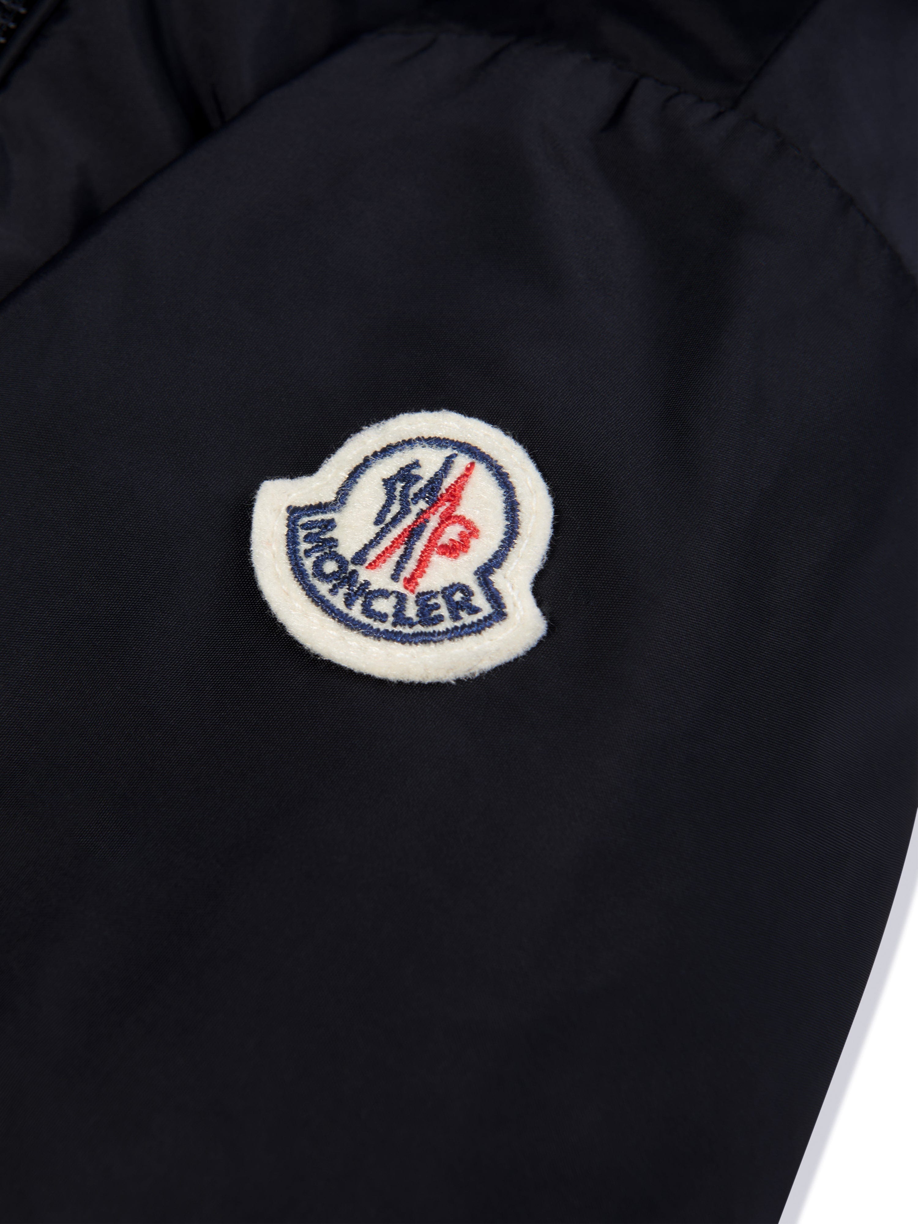 Moncler Enfant Boys Granduc Zip Up Jacket in Navy Free Shipping New Styles