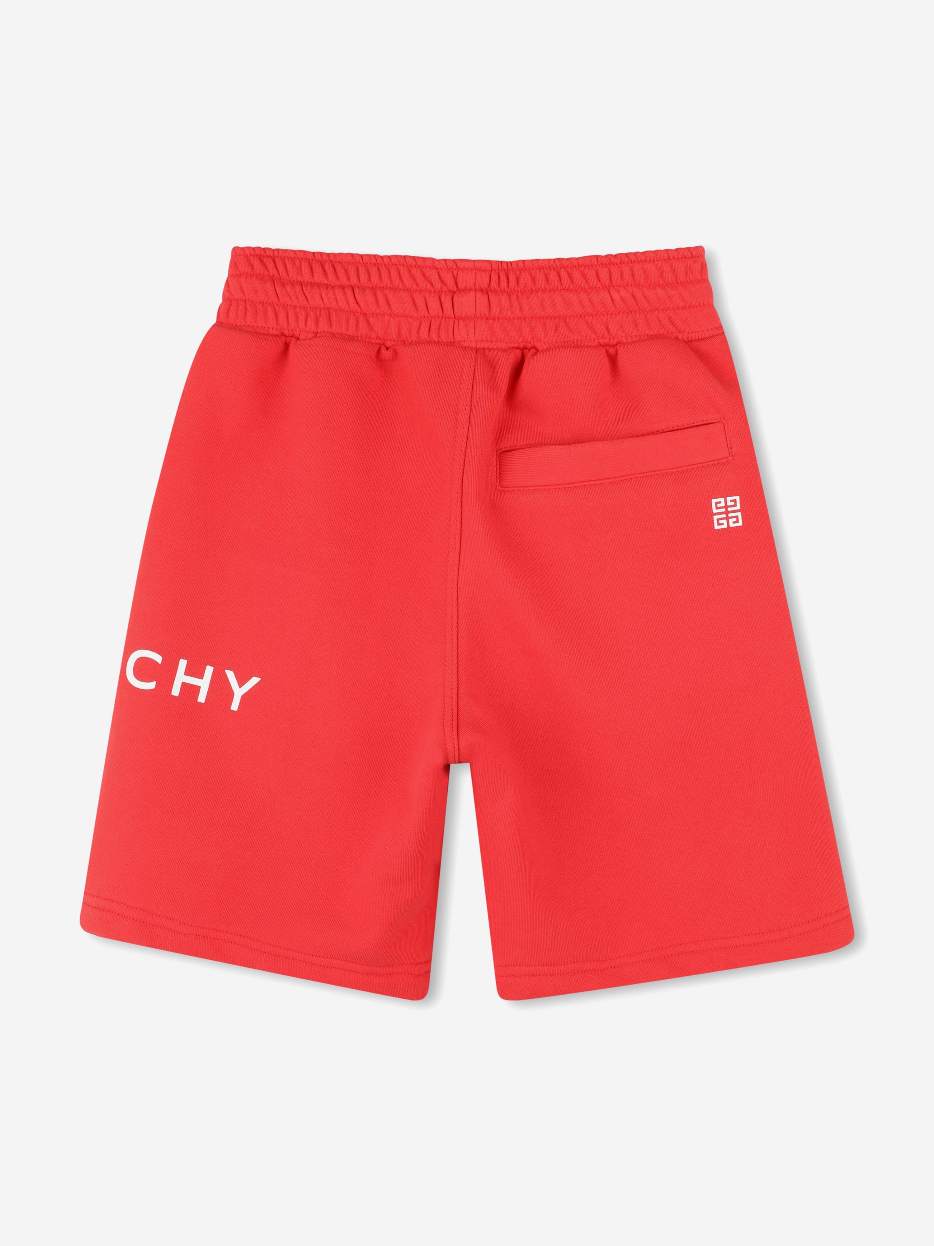Boys Logo Print Shorts in Red Cheap Pice Buy Discount