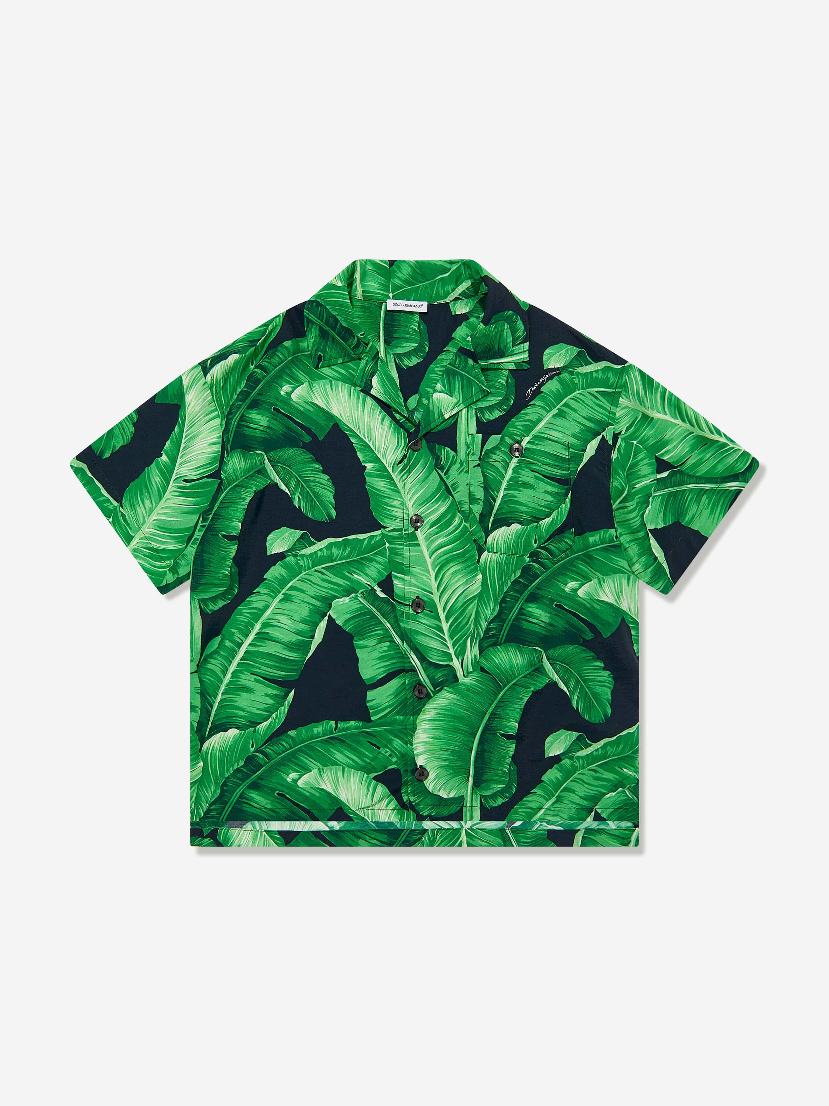 Dolce & Gabbana Boys Banana Leaf Shirt in Green Clearance Online Fake